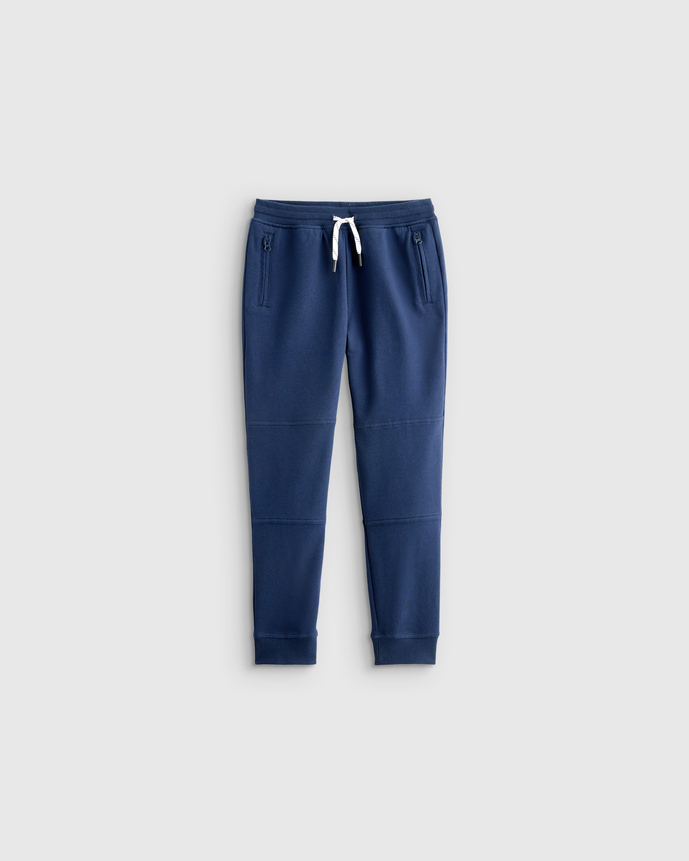 Navy Organic Cotton French Terry Reinforced Knee Slim Jogger