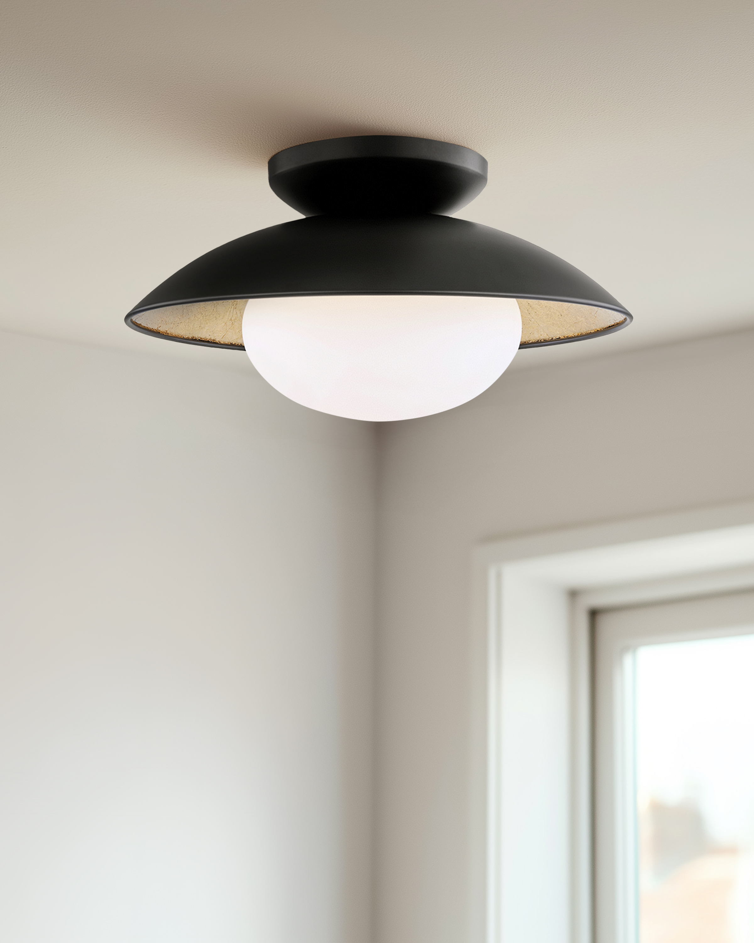 Steel and Gold Foil Flush Mount - Thumbnail 5