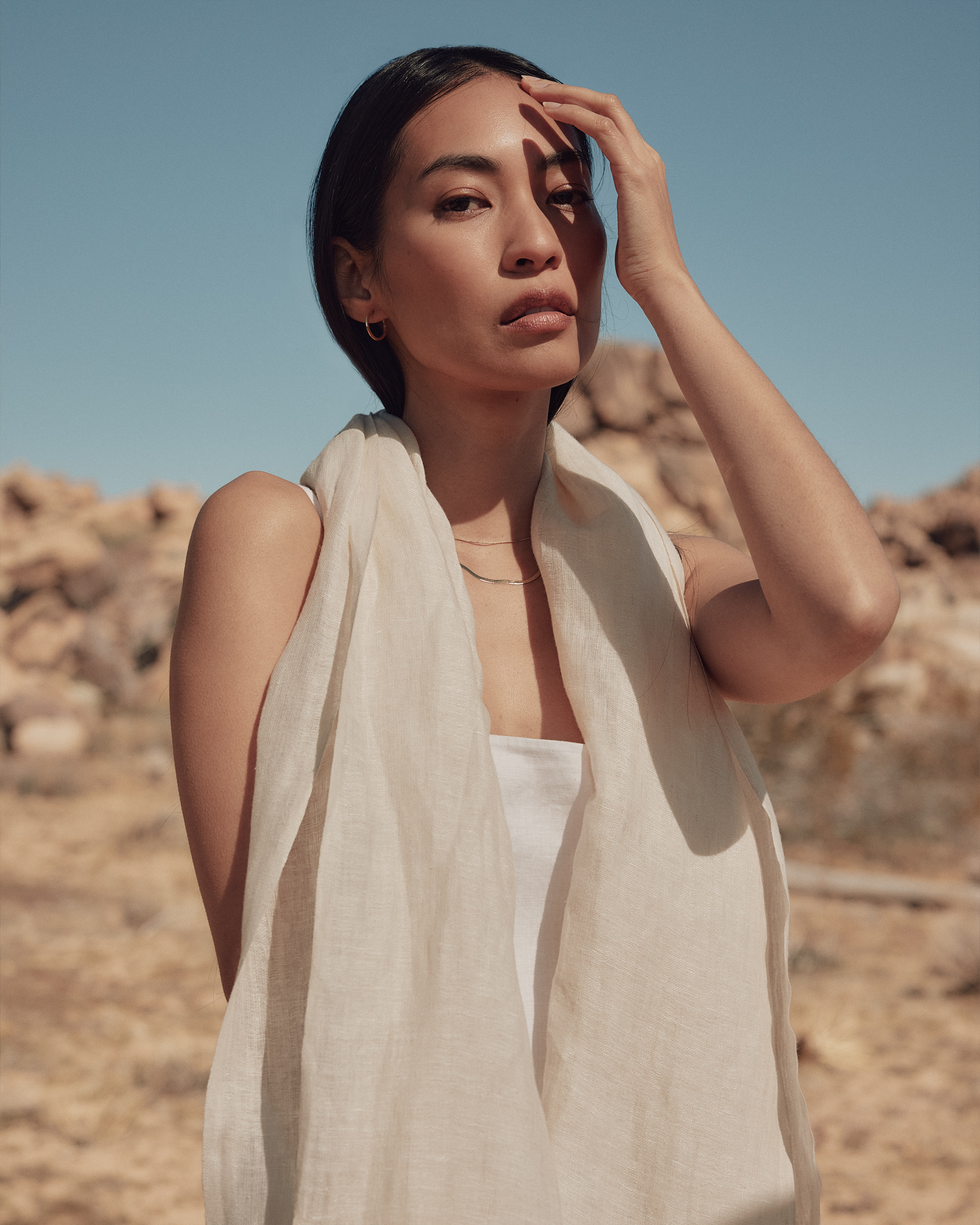 Lightweight Linen Silk Cashmere Scarf - thumbnail 2
