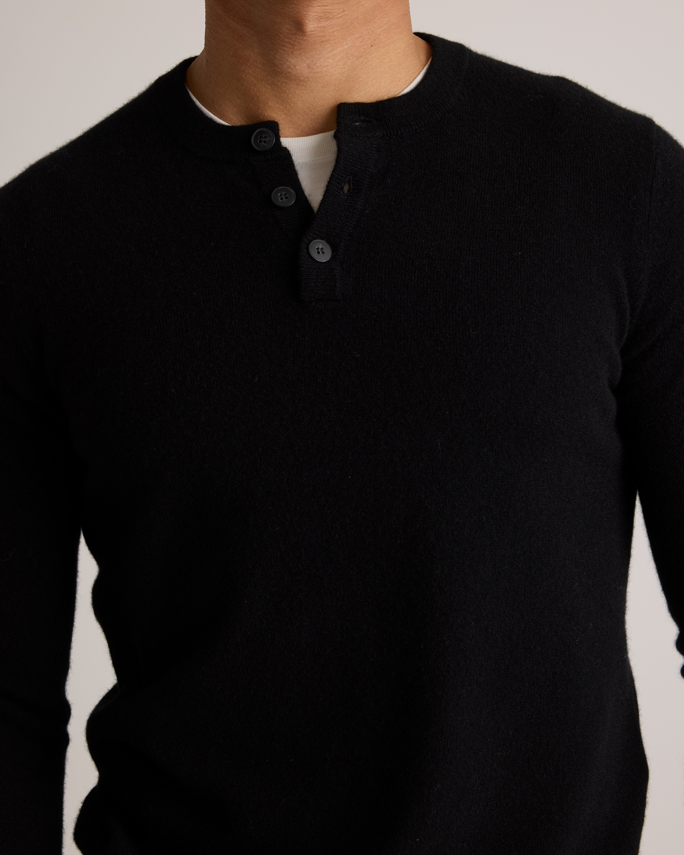 Mongolian Cashmere Henley Sweater