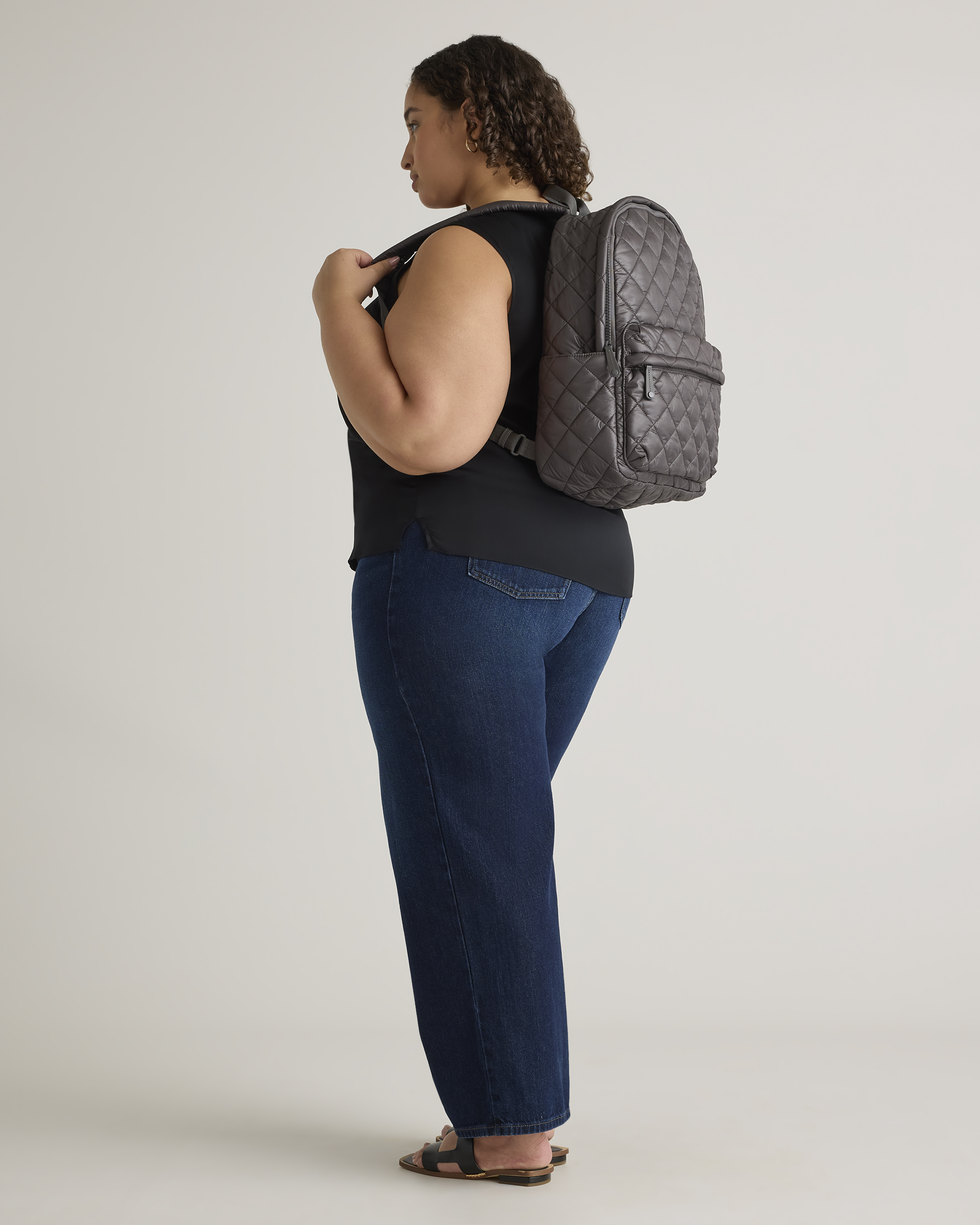 Transit Quilted Commuter Backpack in Charcoal display picture 1