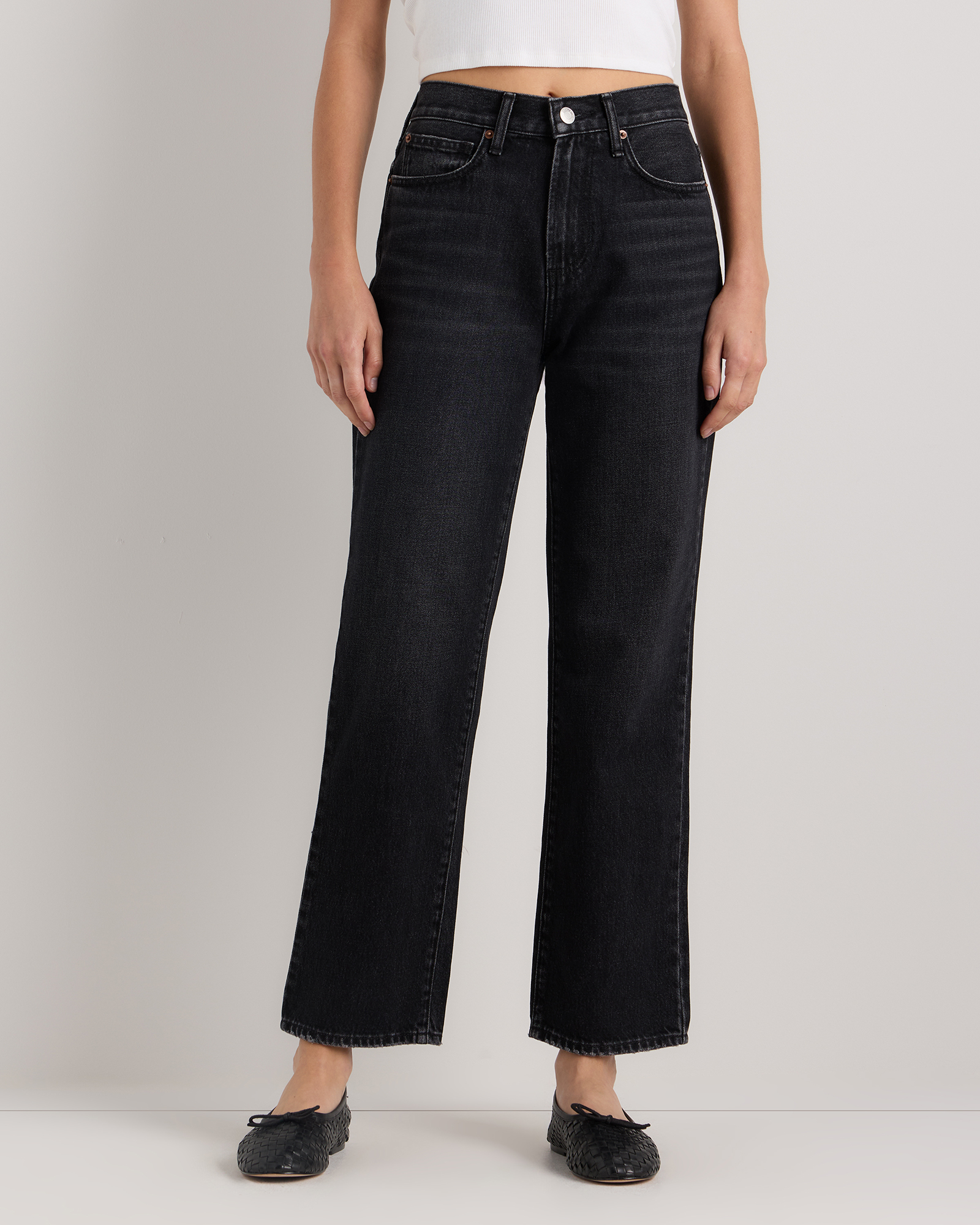 Graphite Black Bella Rigid Straight Jeans