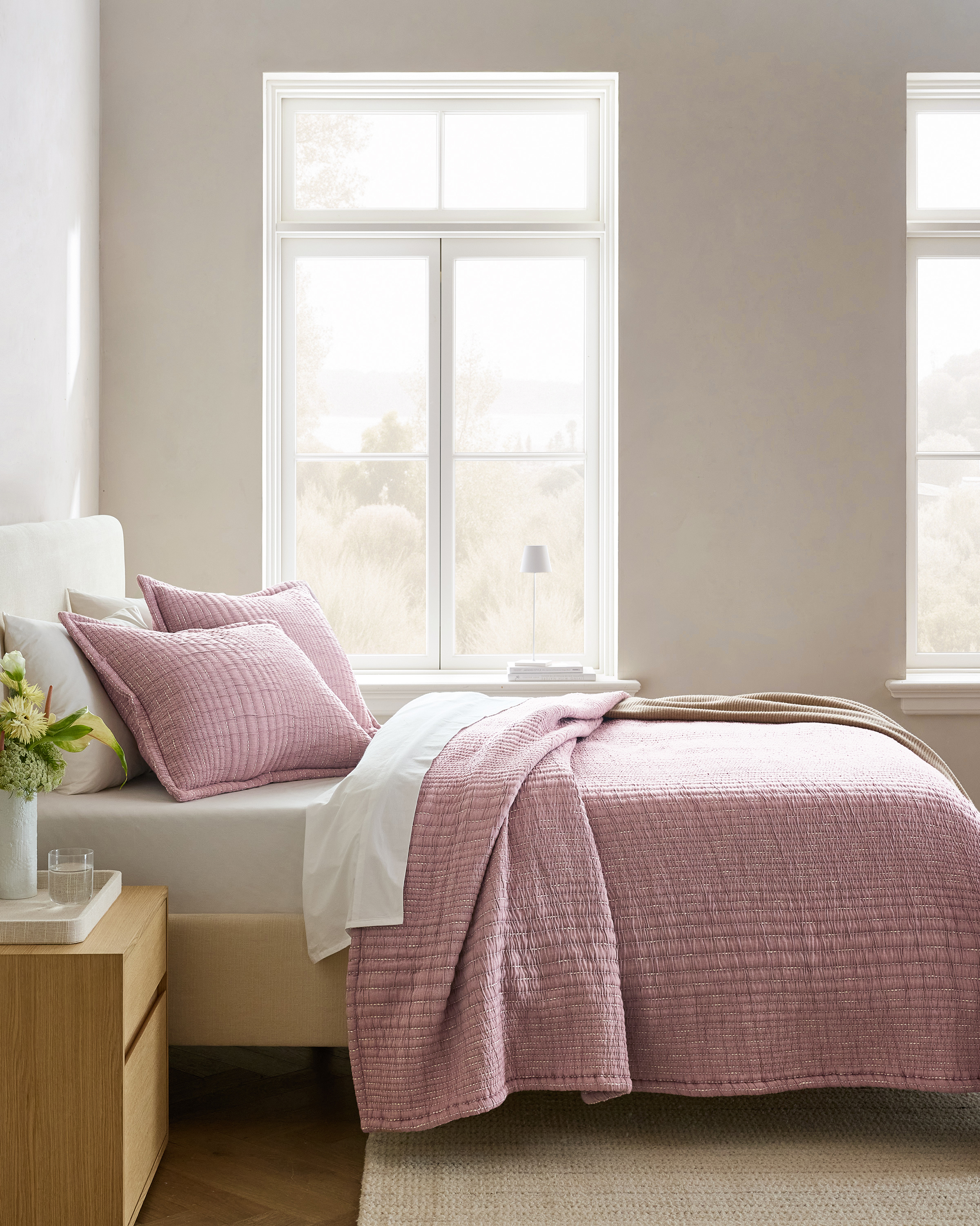 Mulberry Organic Cotton Channel Stitch Coverlet