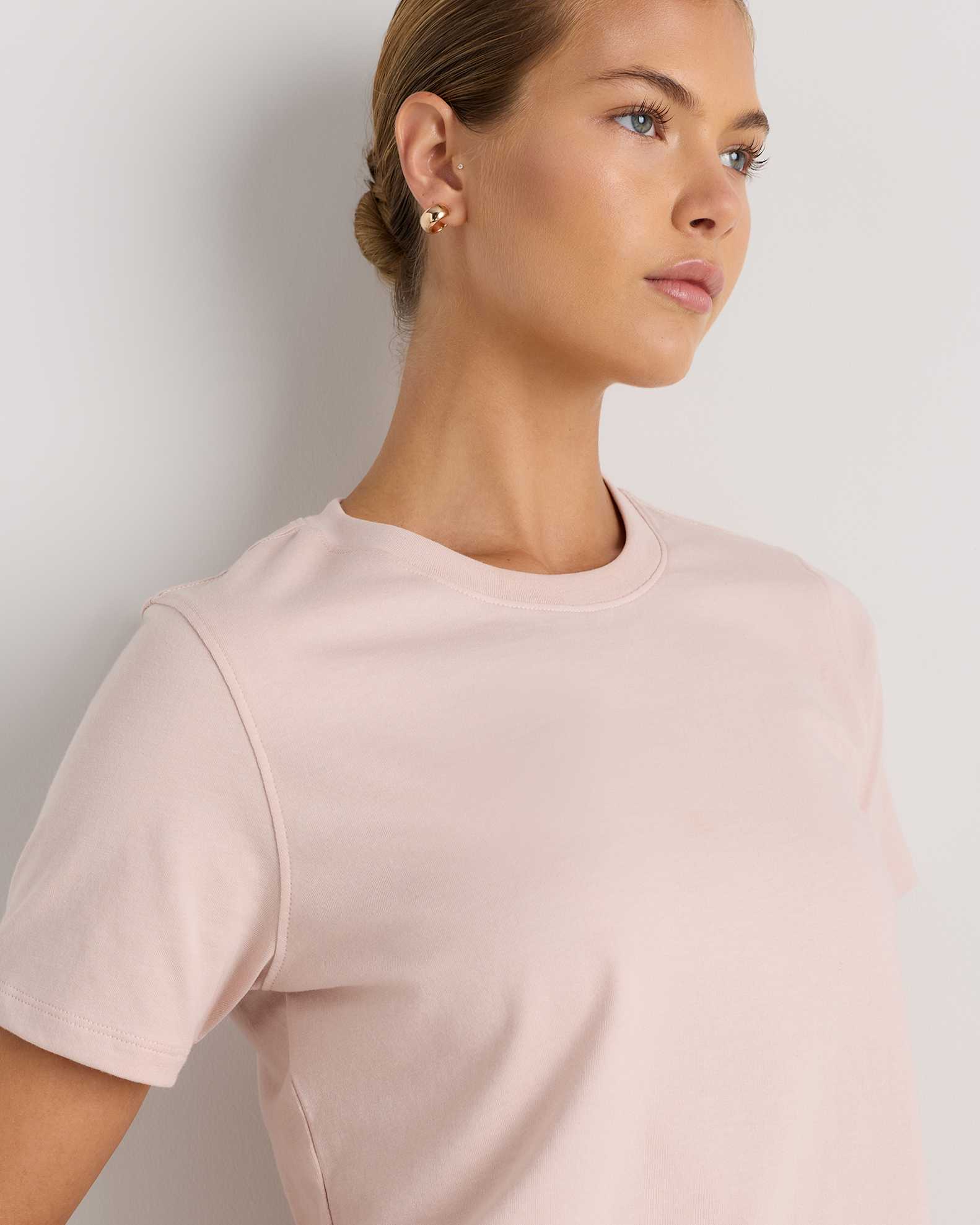 Organic Cotton Micro-Rib Elbow Sleeve Tee