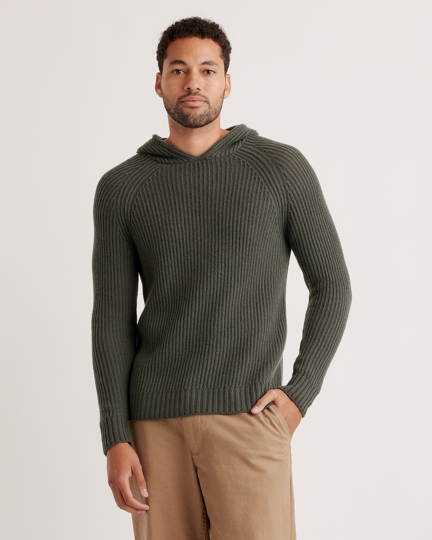 Mongolian Cashmere Fisherman Pullover Hoodie