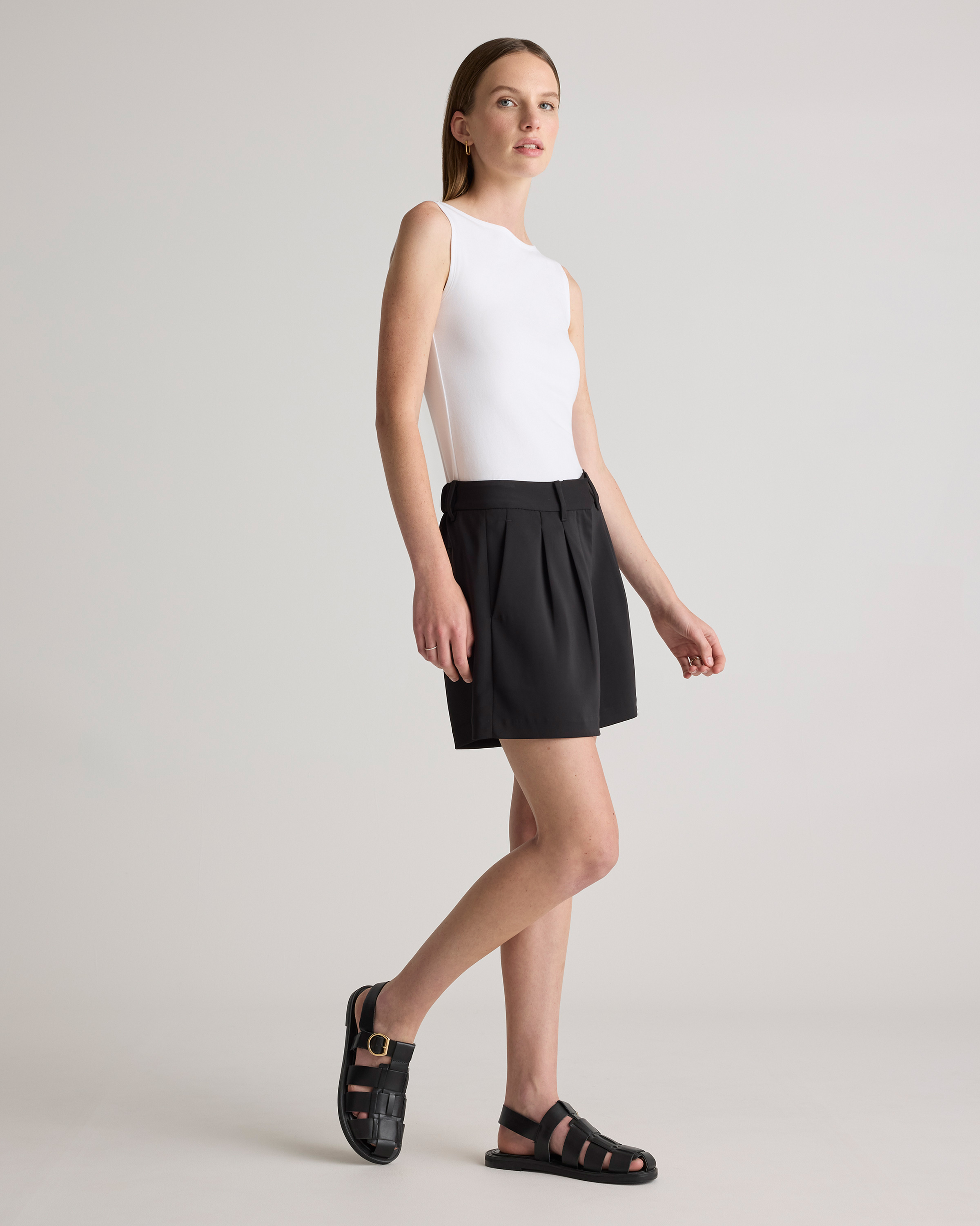 トップス boat neck tanktop Stretch Cotton Jersey Boat Neck Tank in Soft White