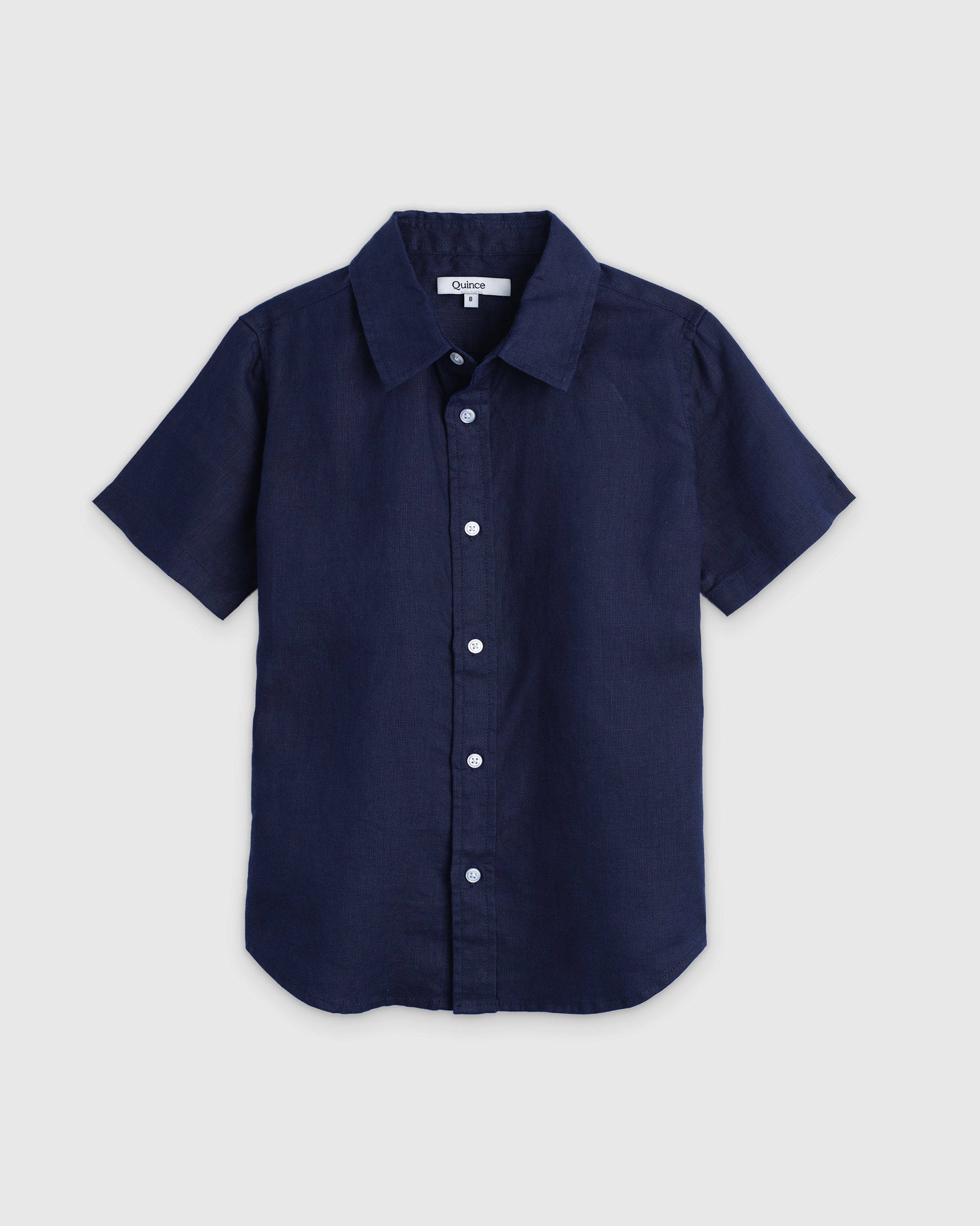 Deep Navy 100% European Linen Short Sleeve Shirt