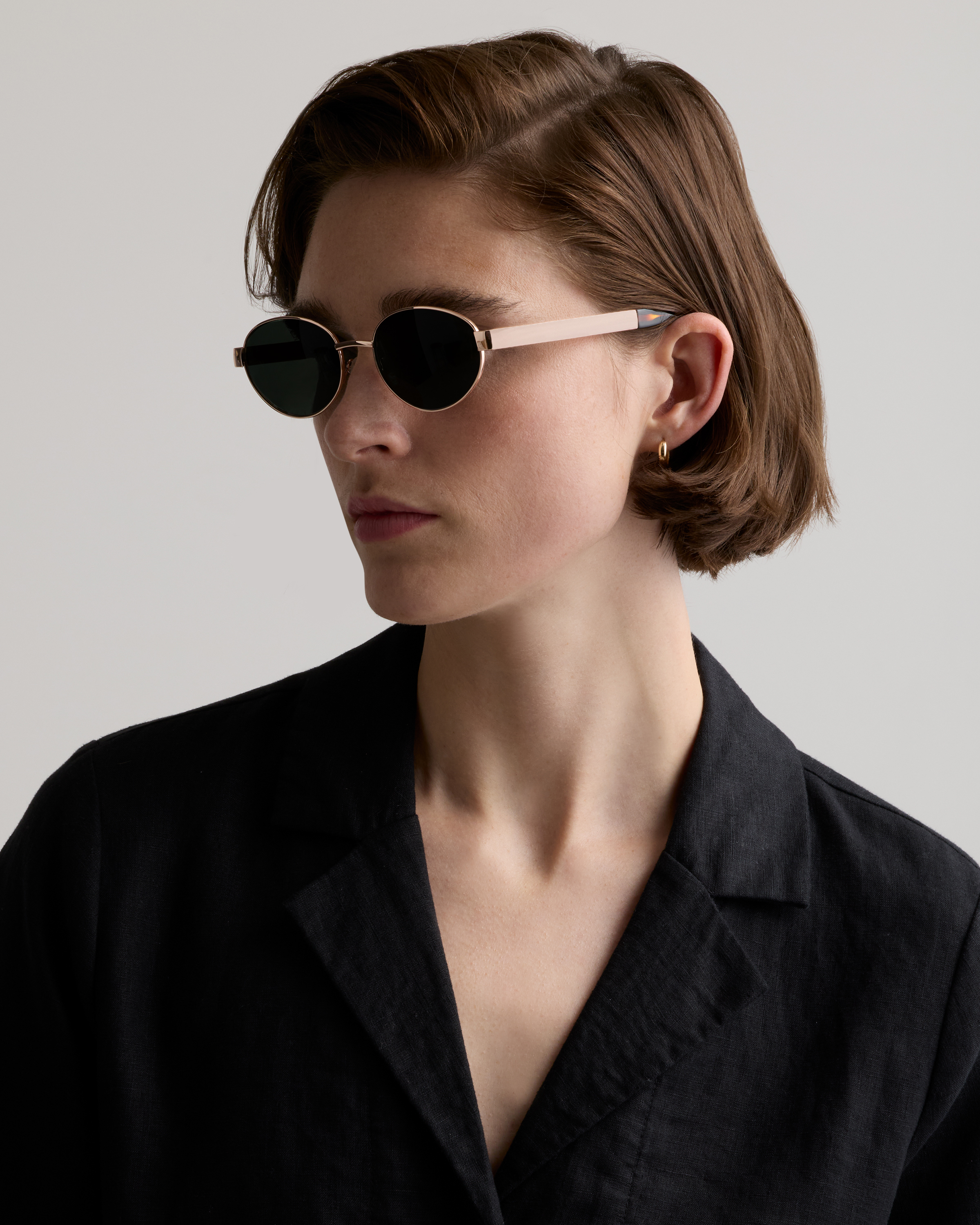 Monaco Polarized Stainless Steel Sunglasses in Rose Gold  display picture 1