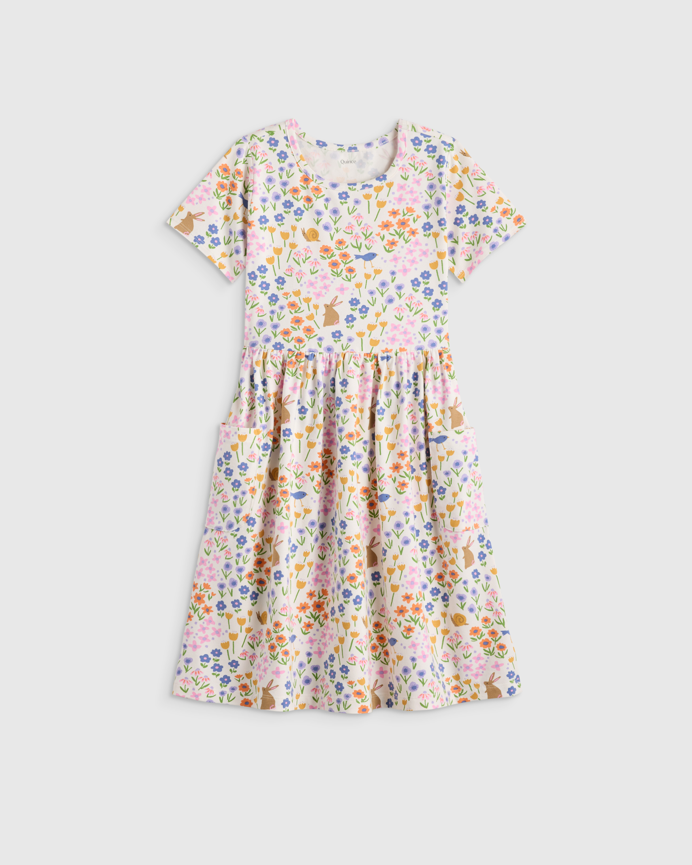 Critter Floral Organic Cotton Fit and Flare Pocket Dress