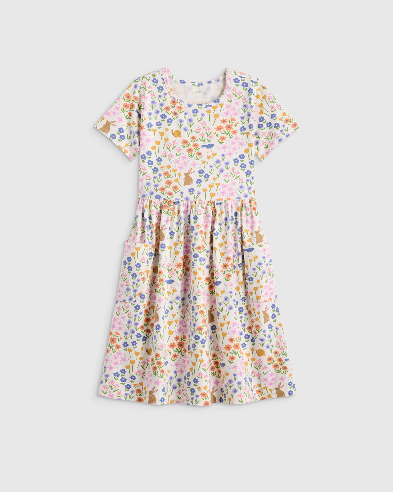 Organic Cotton Fit and Flare Pocket Dress - Kid Girl Organic Cotton Fit and Flare Pocket Dress - Kid Girl