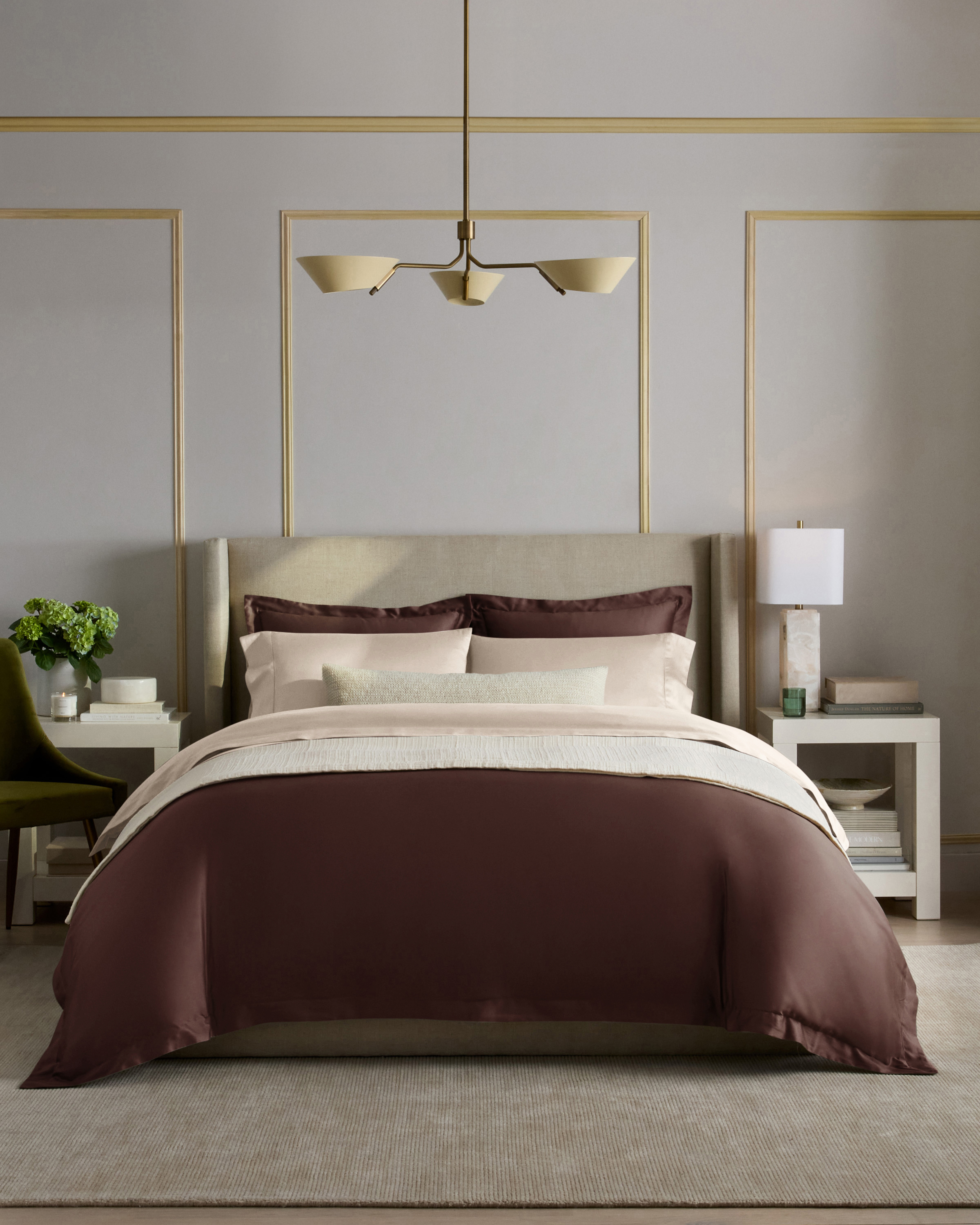 Espresso Giza Cotton Sateen Deluxe Bedding Bundle