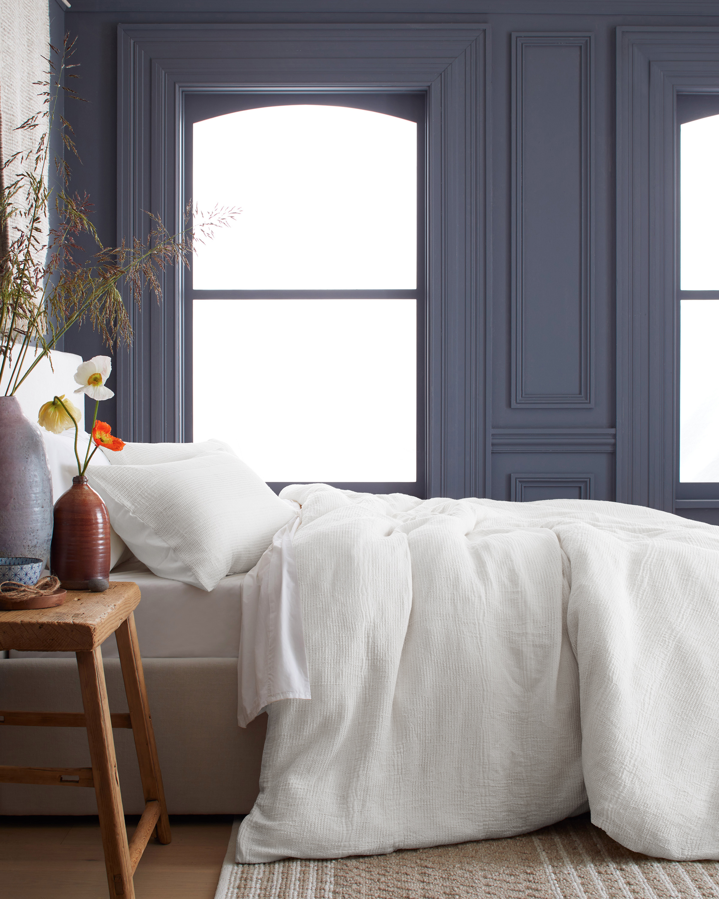 Organic Cotton Waffle Stripe Duvet Cover - Thumbnail 5