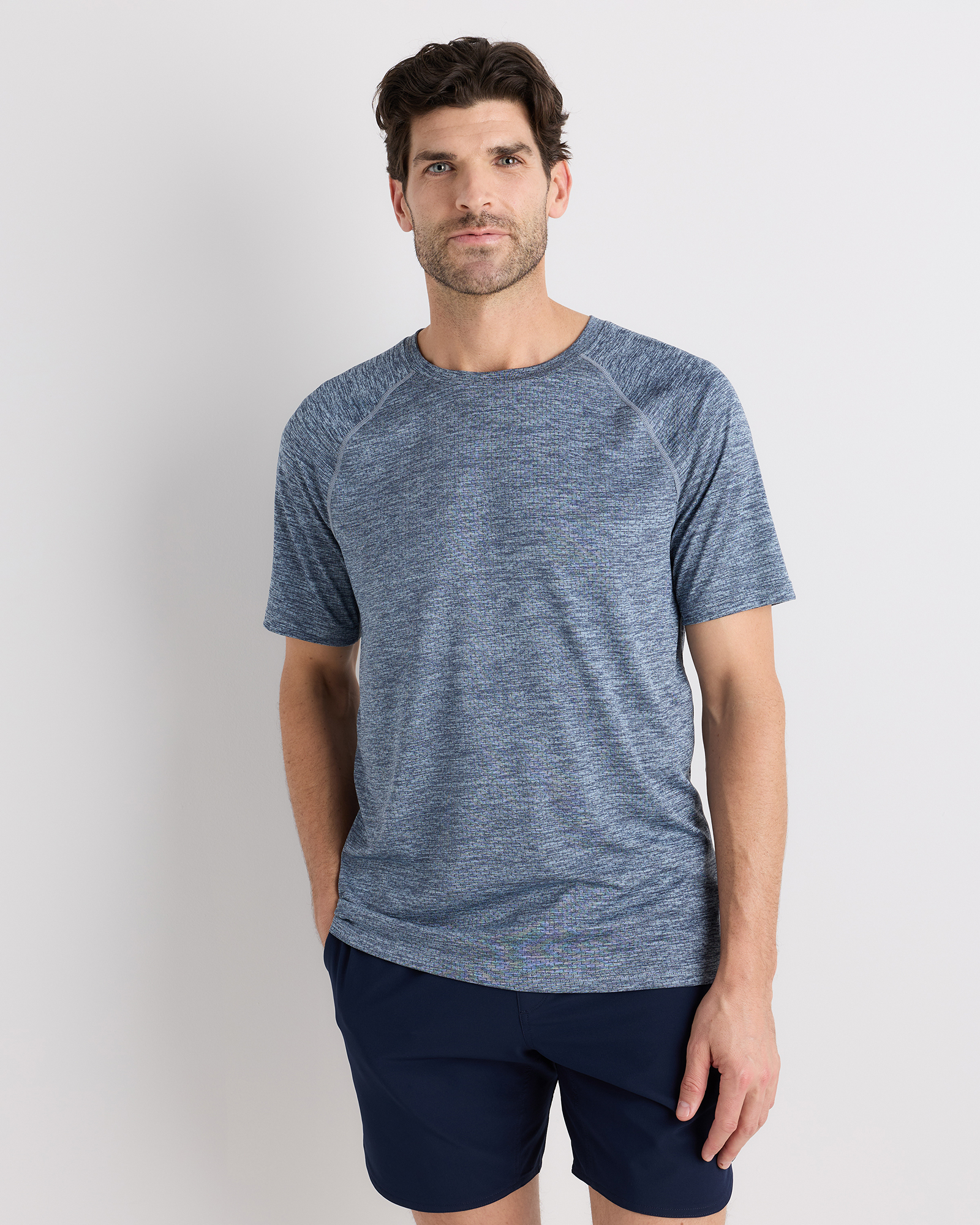 Heather Blue Mesh Performance Training Tee