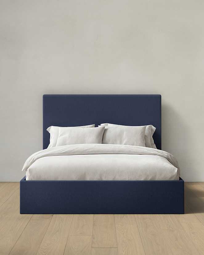 Plush Boucle Wingback Bed - High Headboard