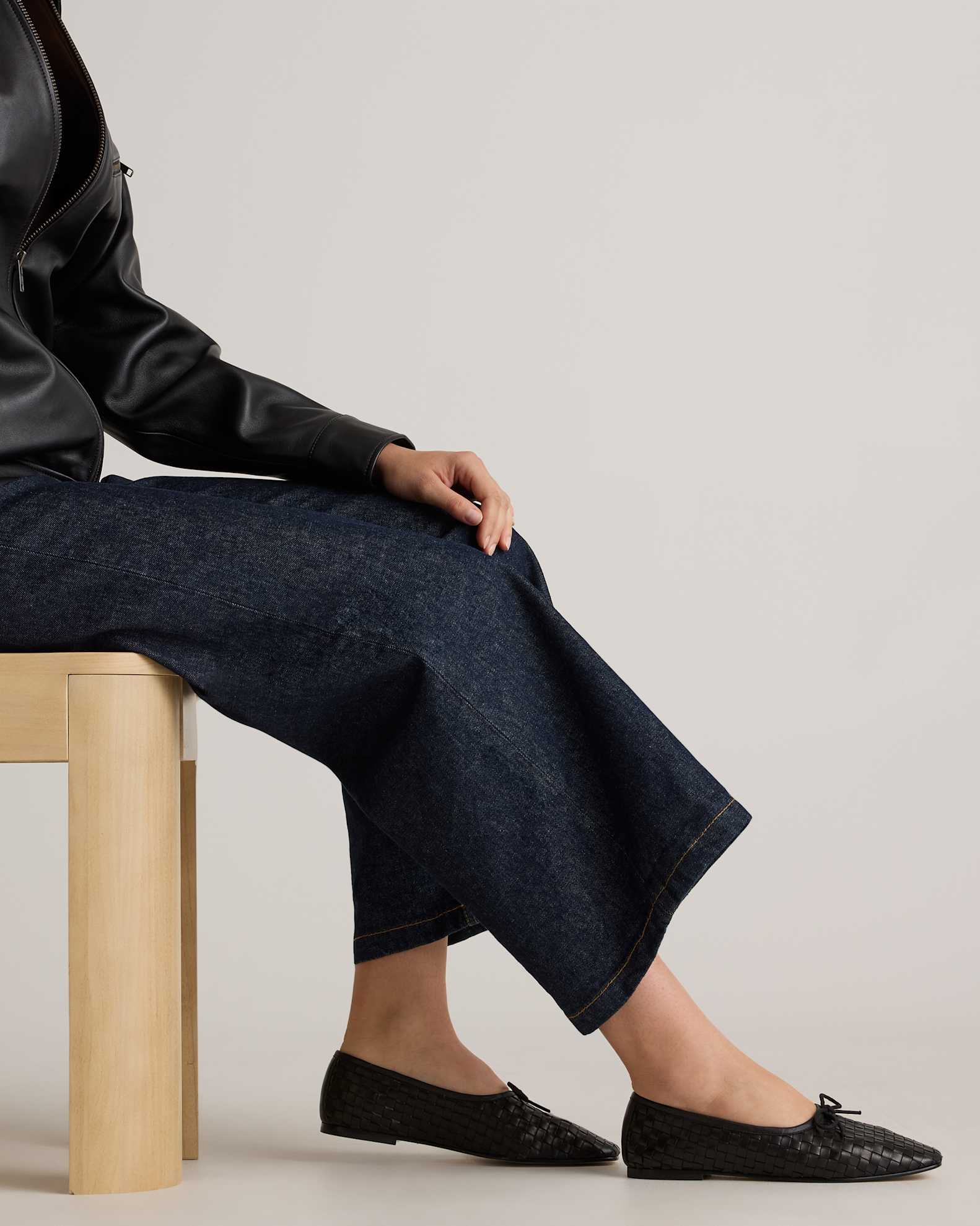 100% Leather Huarache Flat