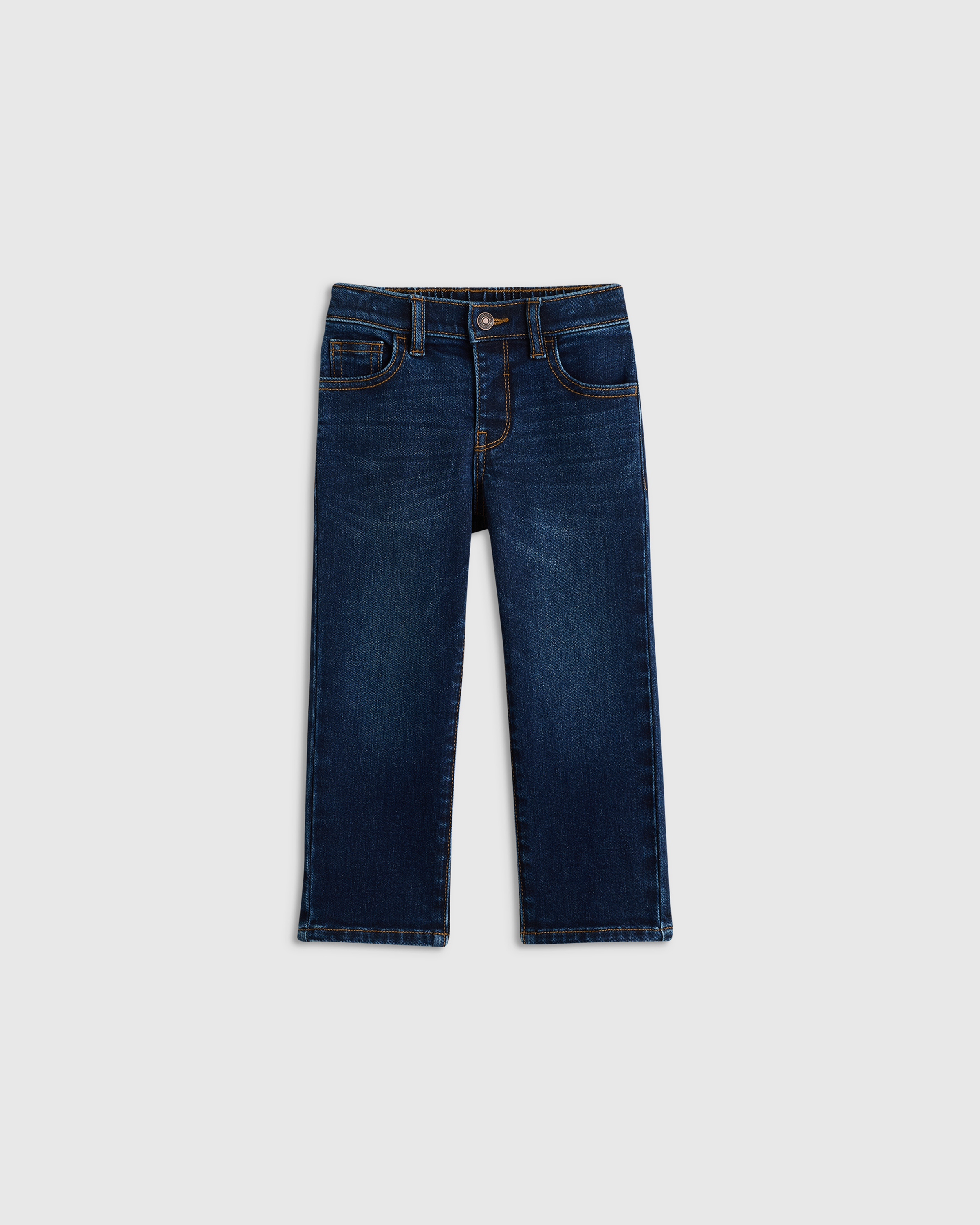 Dark Wash Boys Stretch Straight Jeans