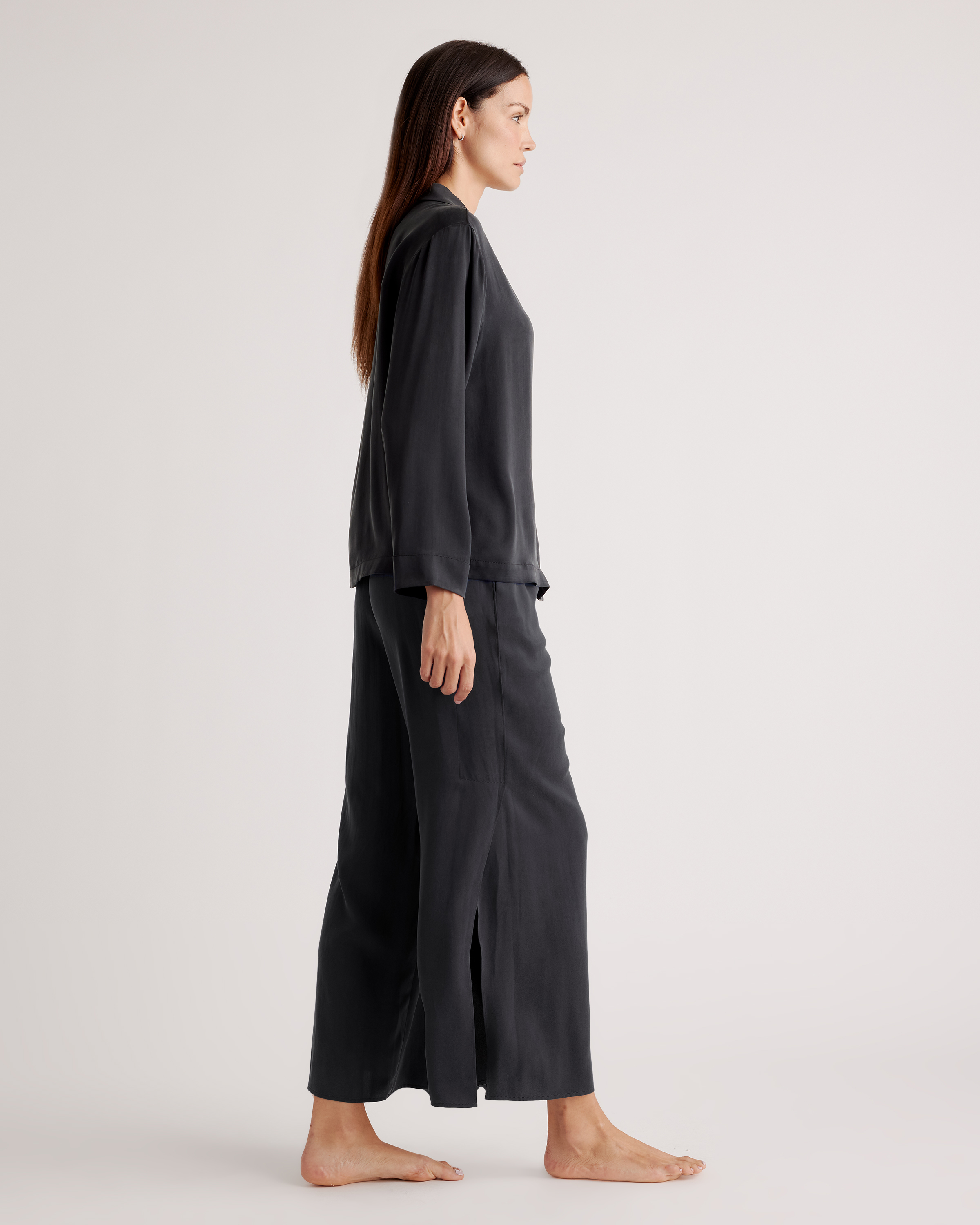 100% Washable Silk Pajama Long Sleeve Top