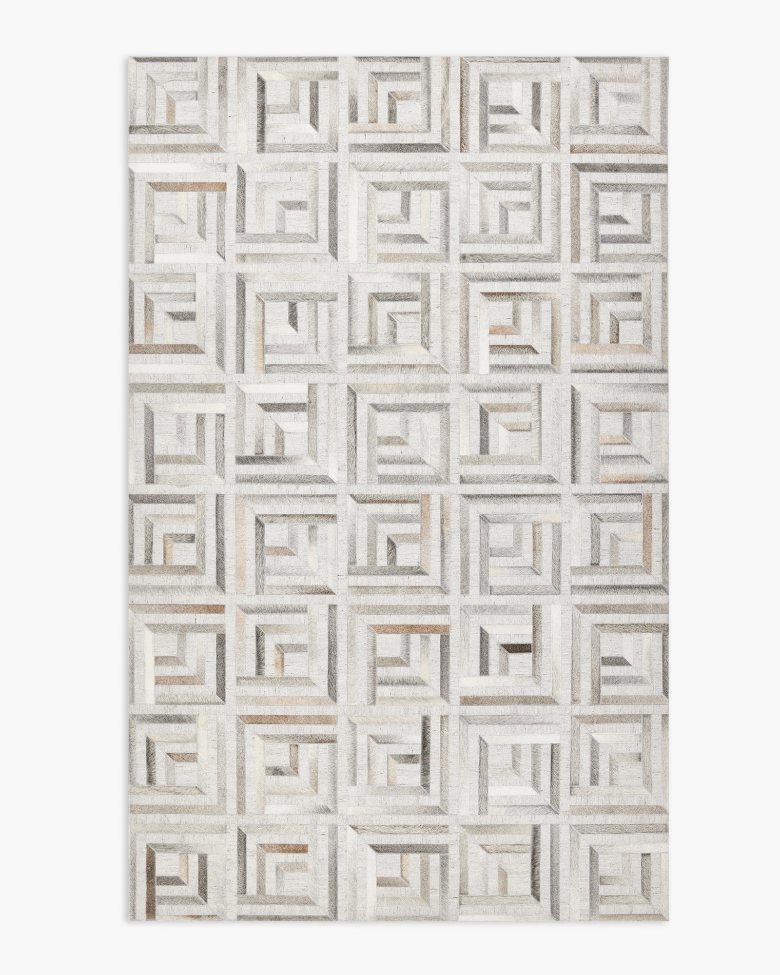 Geometric Hair on Hide Rug