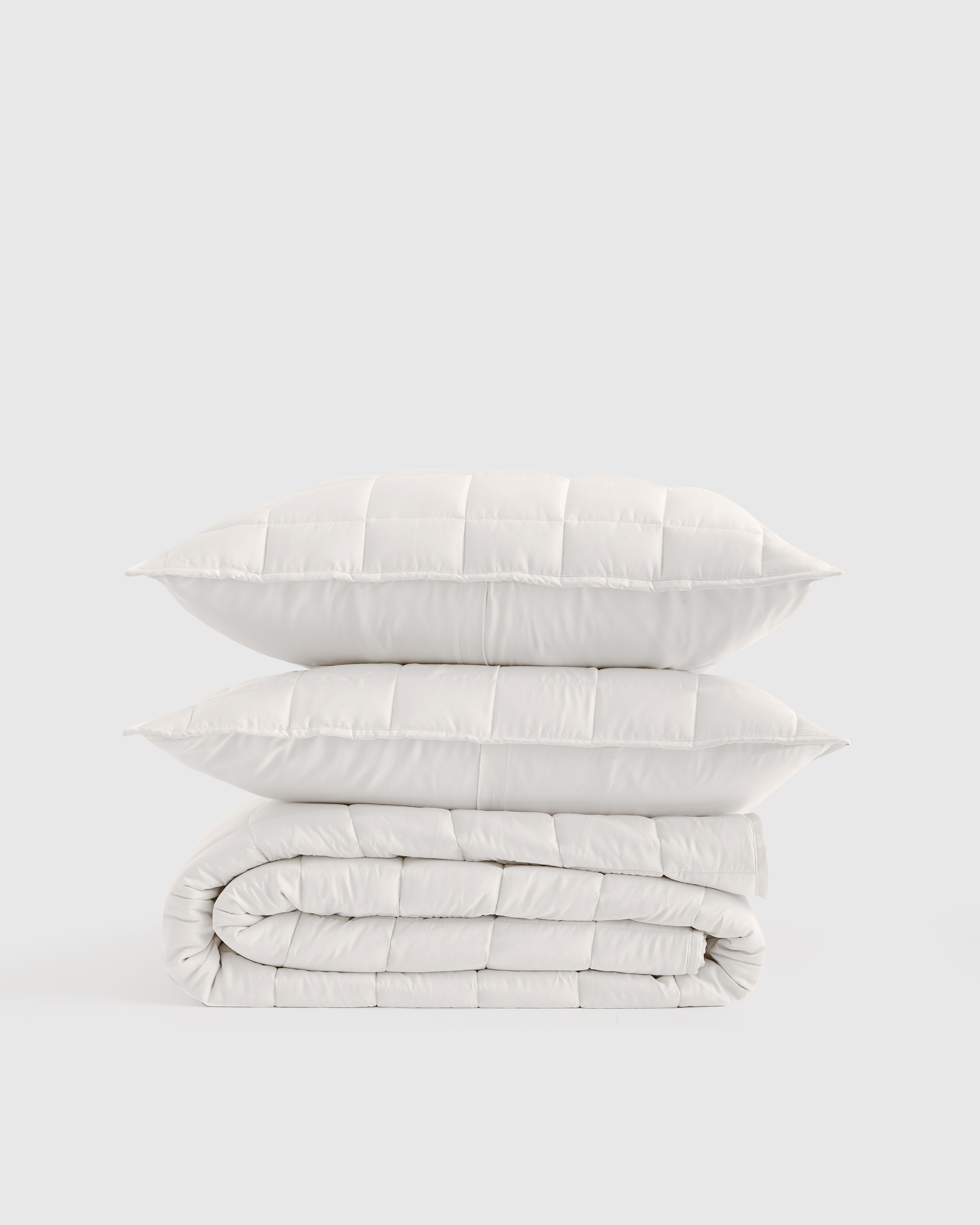 White Bamboo Box Quilt Set