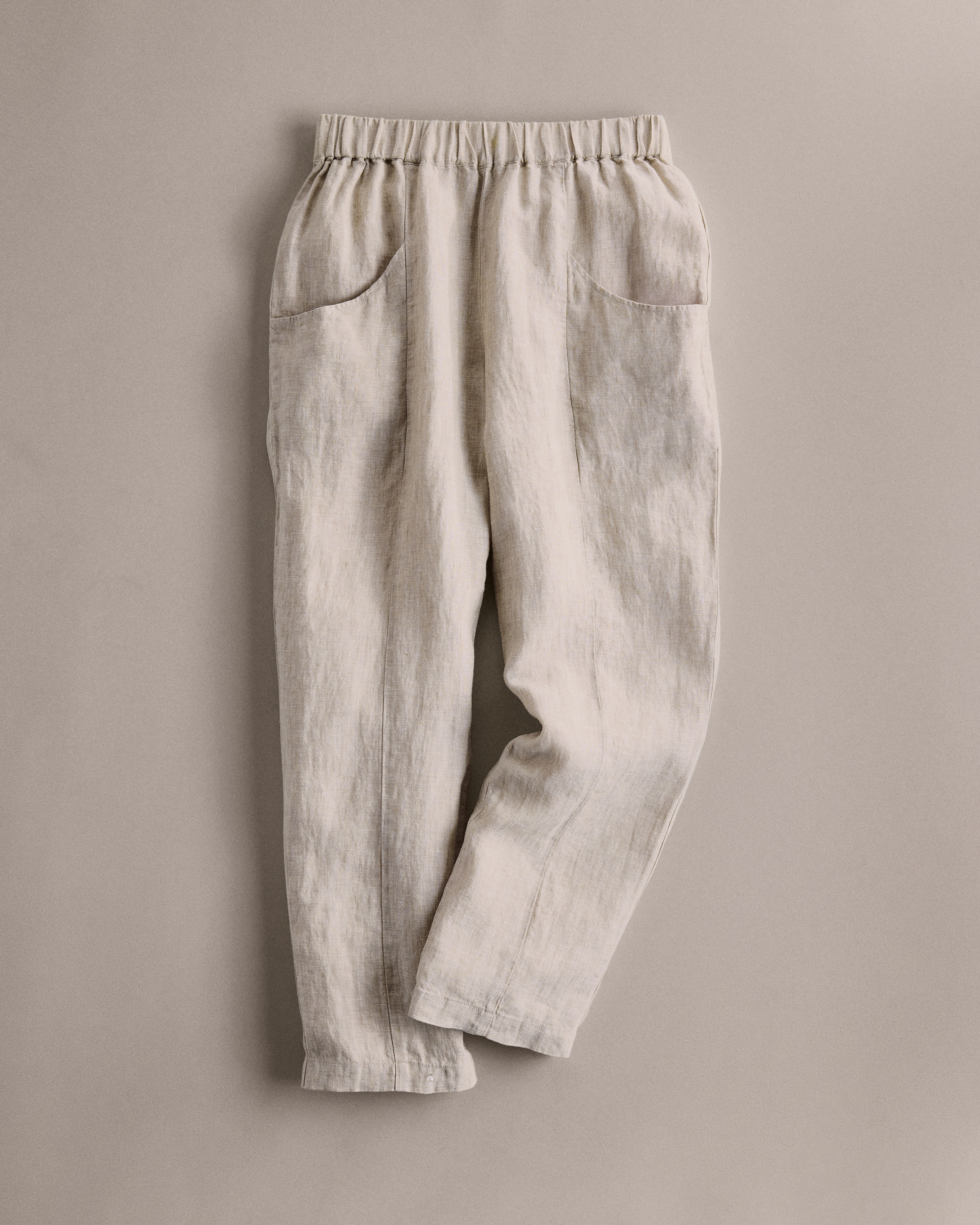 Flax 100% European Linen Tapered Ankle Pants