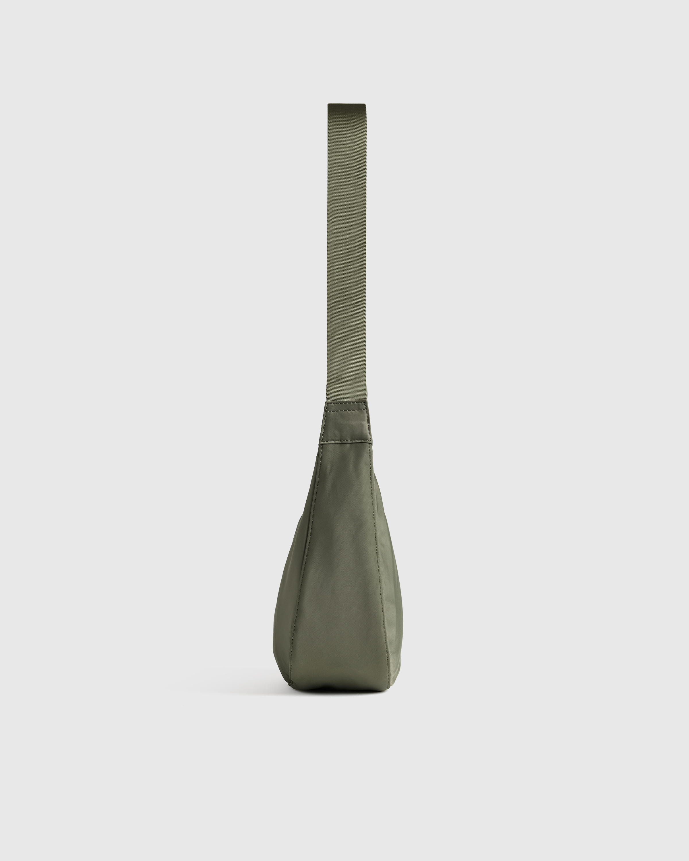 Revive Nylon Crescent Shoulder Bag in Olive
