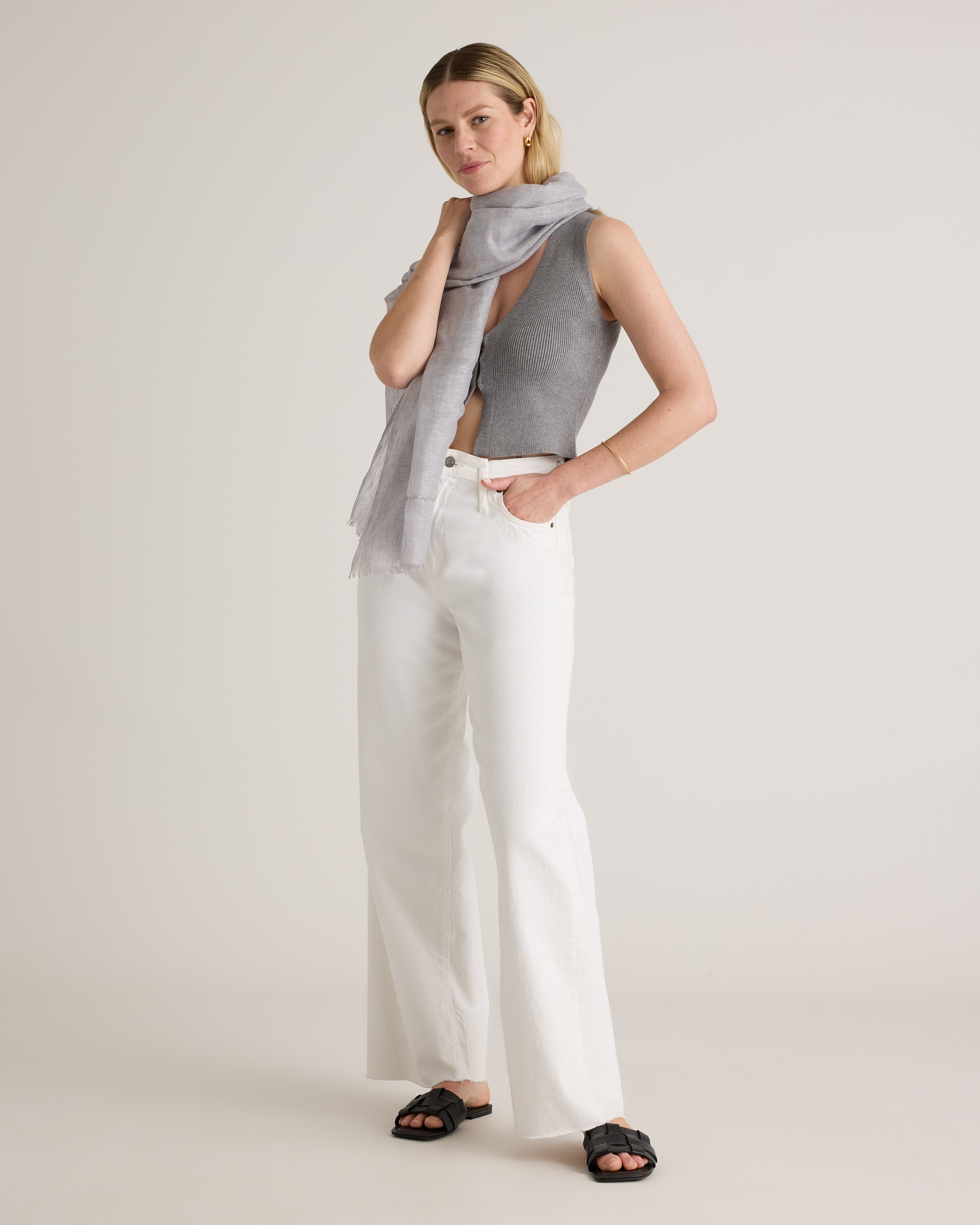 Lightweight Linen Silk Cashmere Scarf - thumbnail 6
