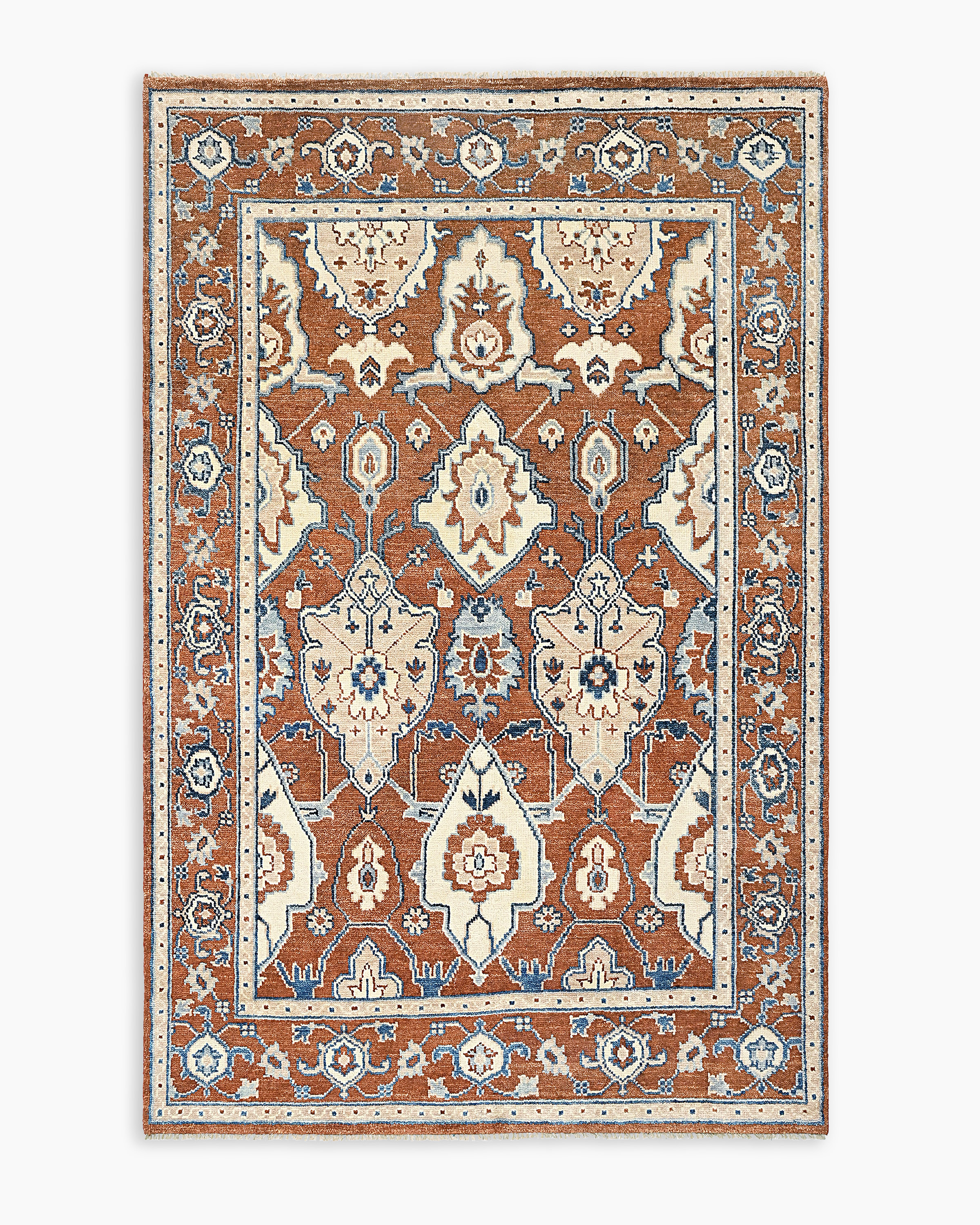 Rust Calypso Hand-Knotted Wool Rug
