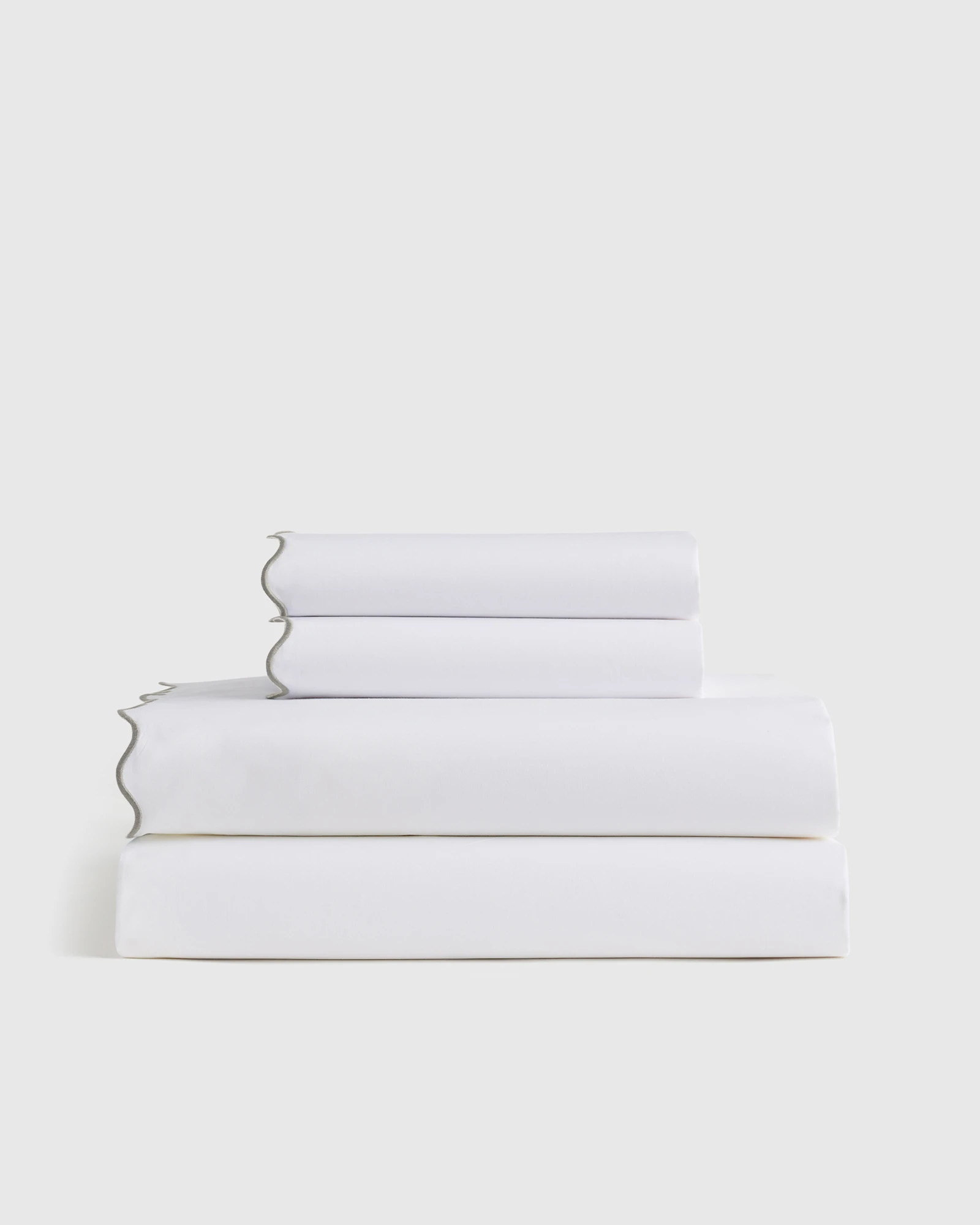 Wave Scallop Organic Percale Sheet Set