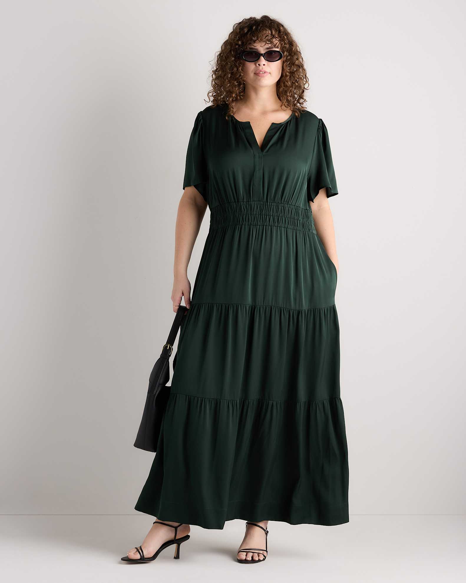 forest green plus size dress Iconic Geneva - / Green- Size4XS a cold shoulder style Forest Green Bridesmaid Dress Matte