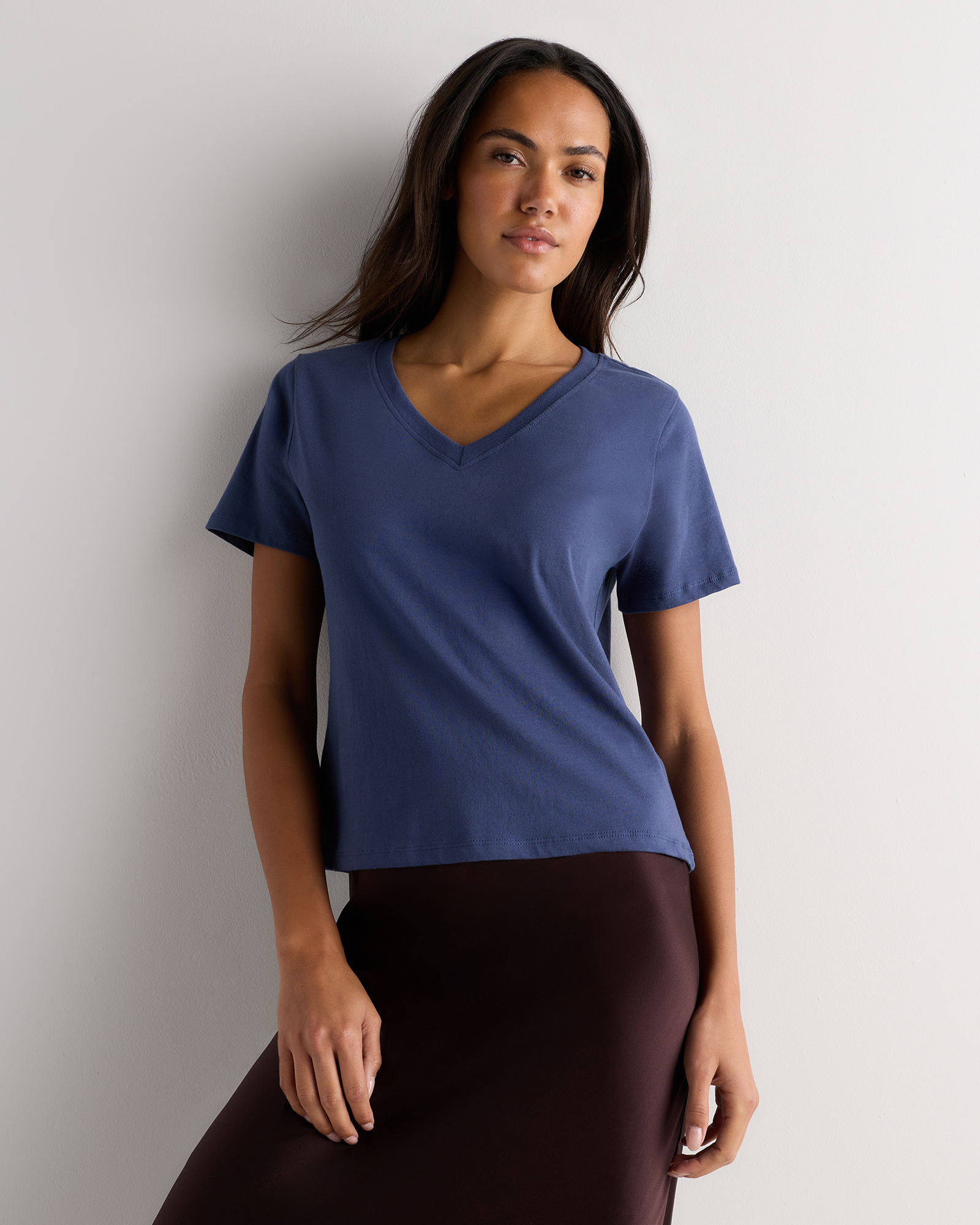 100% Organic Cotton Boxy V-Neck Tee