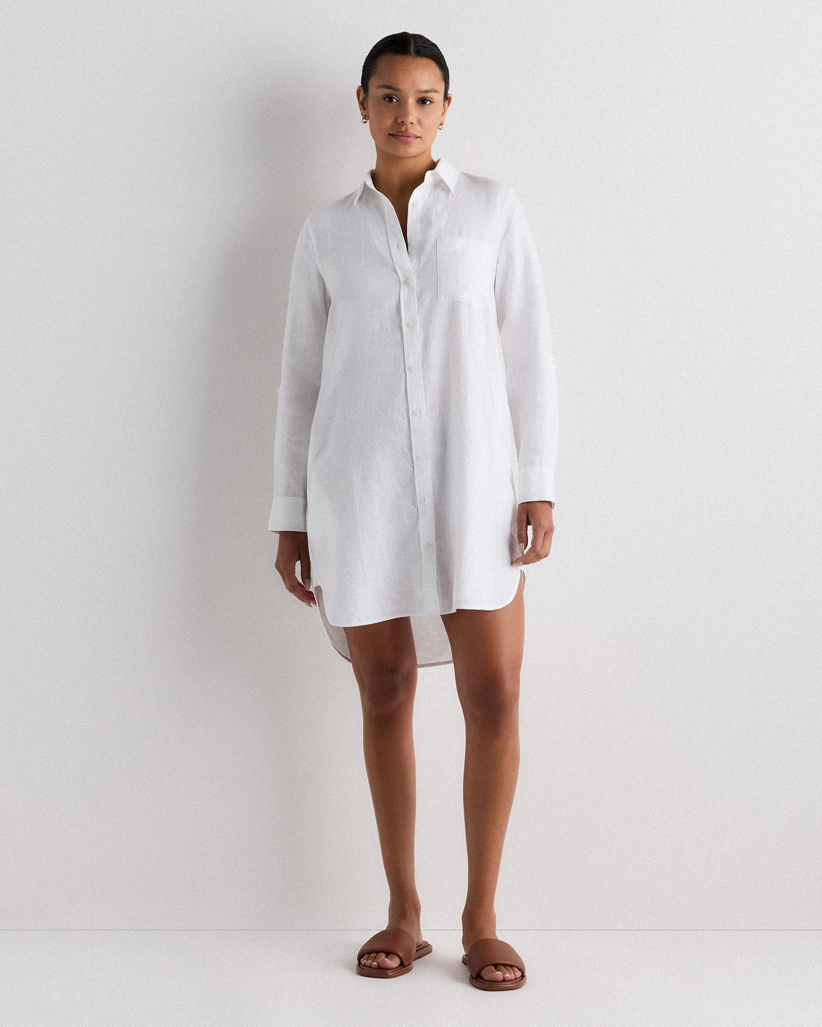 トップス SHIRT DRESS WHITE LINEN WNT83_WINC_001_25-01-23_RT_25-