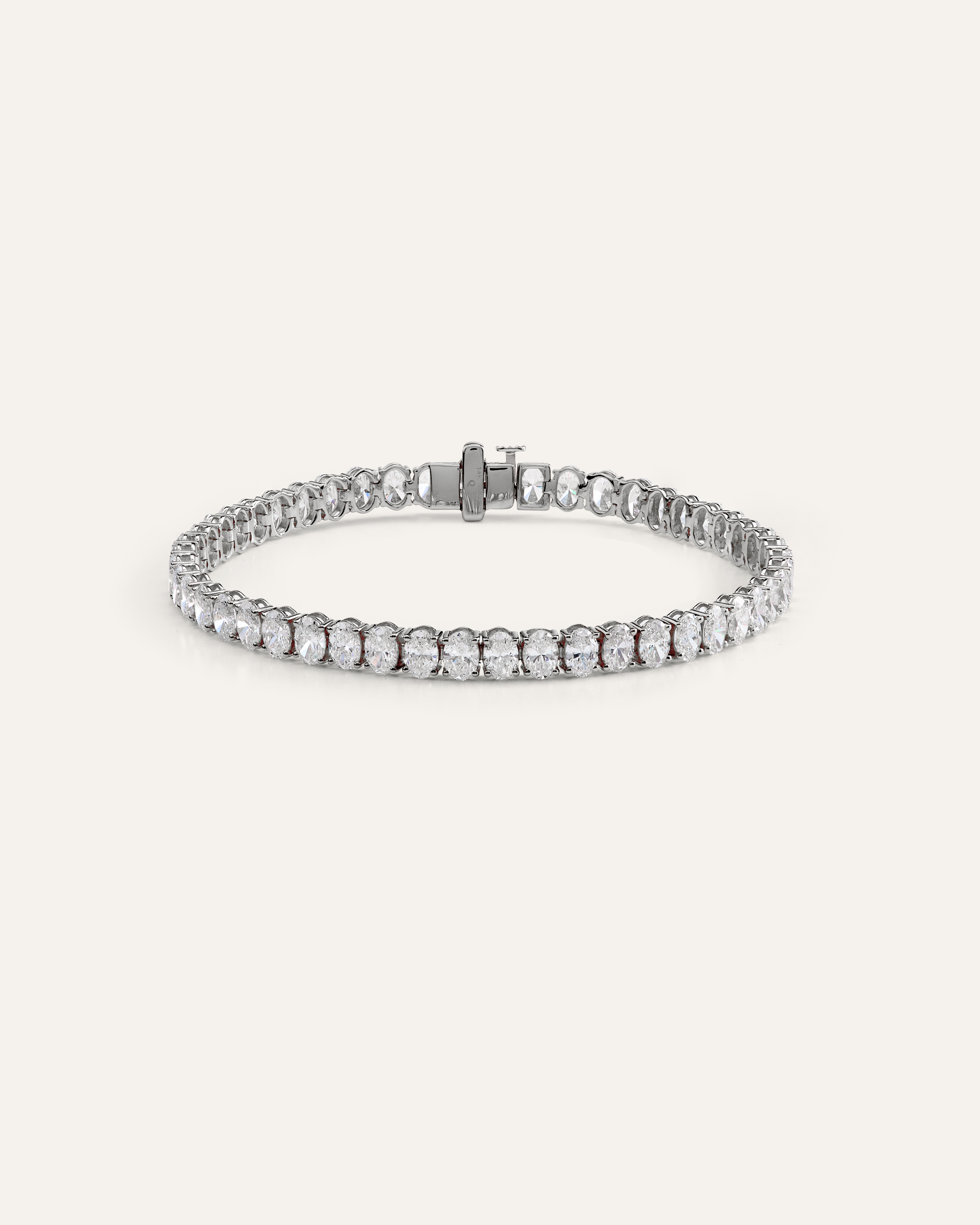White Gold 14K Gold Lab Grown Diamond North-South Oval Tennis Bracelet - 10ctw