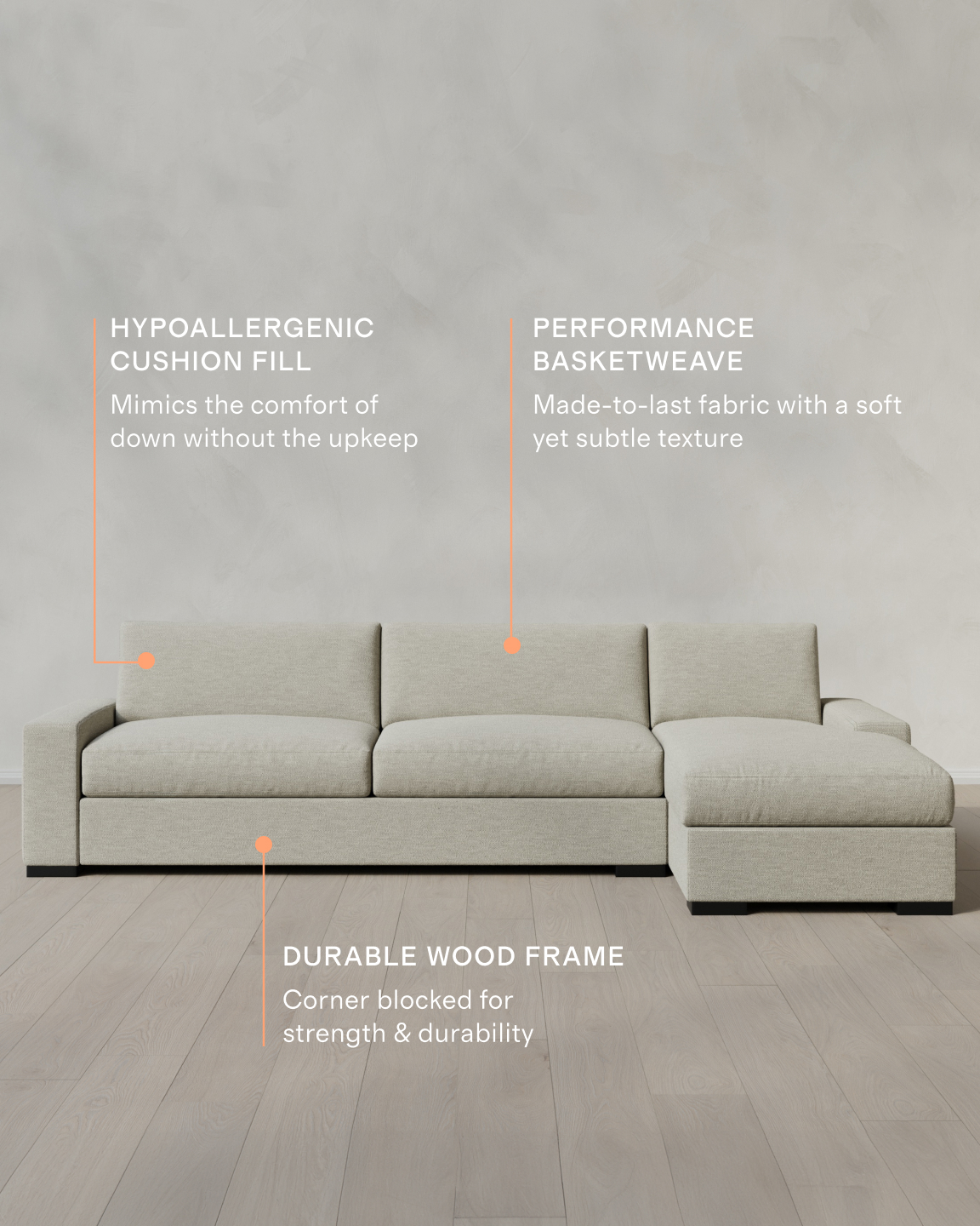 Stillman Performance Basketweave Chaise Sectional