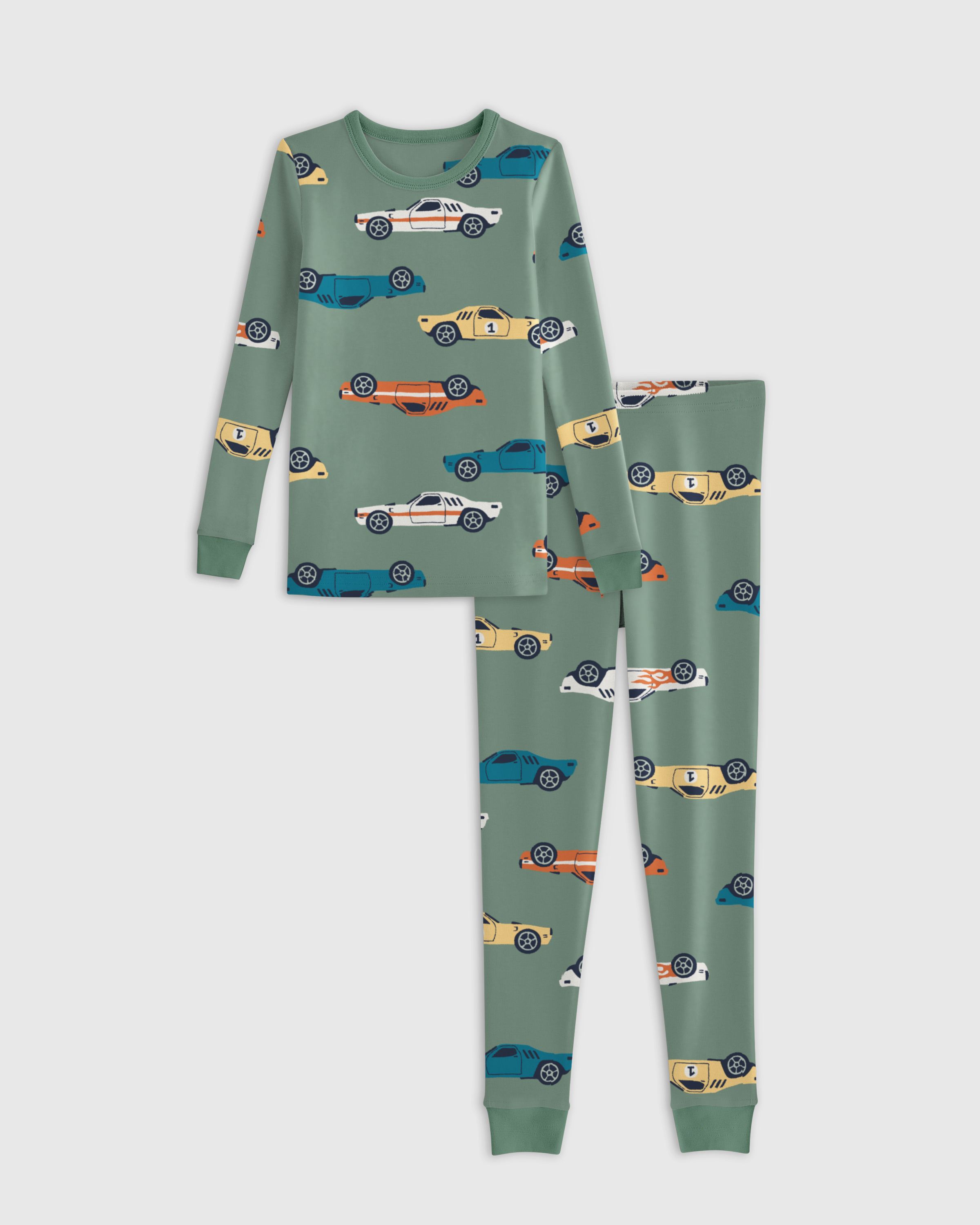 Quince Long Sleeve Pants Pajama Set In Racecars