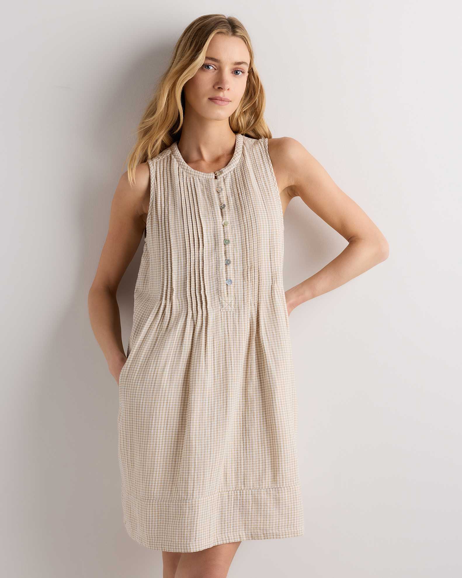 100% Organic Cotton Gauze Sleeveless Swing Dress 100% Organic Cotton Gauze Sleeveless Swing Dress