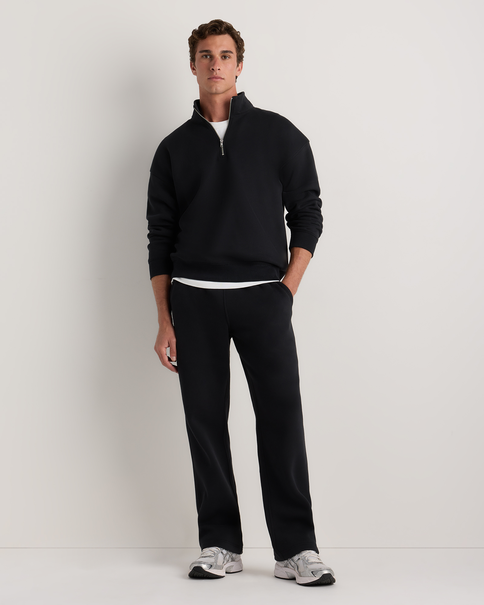Everyday Fleece Quarter-Zip Sweatshirt in Black