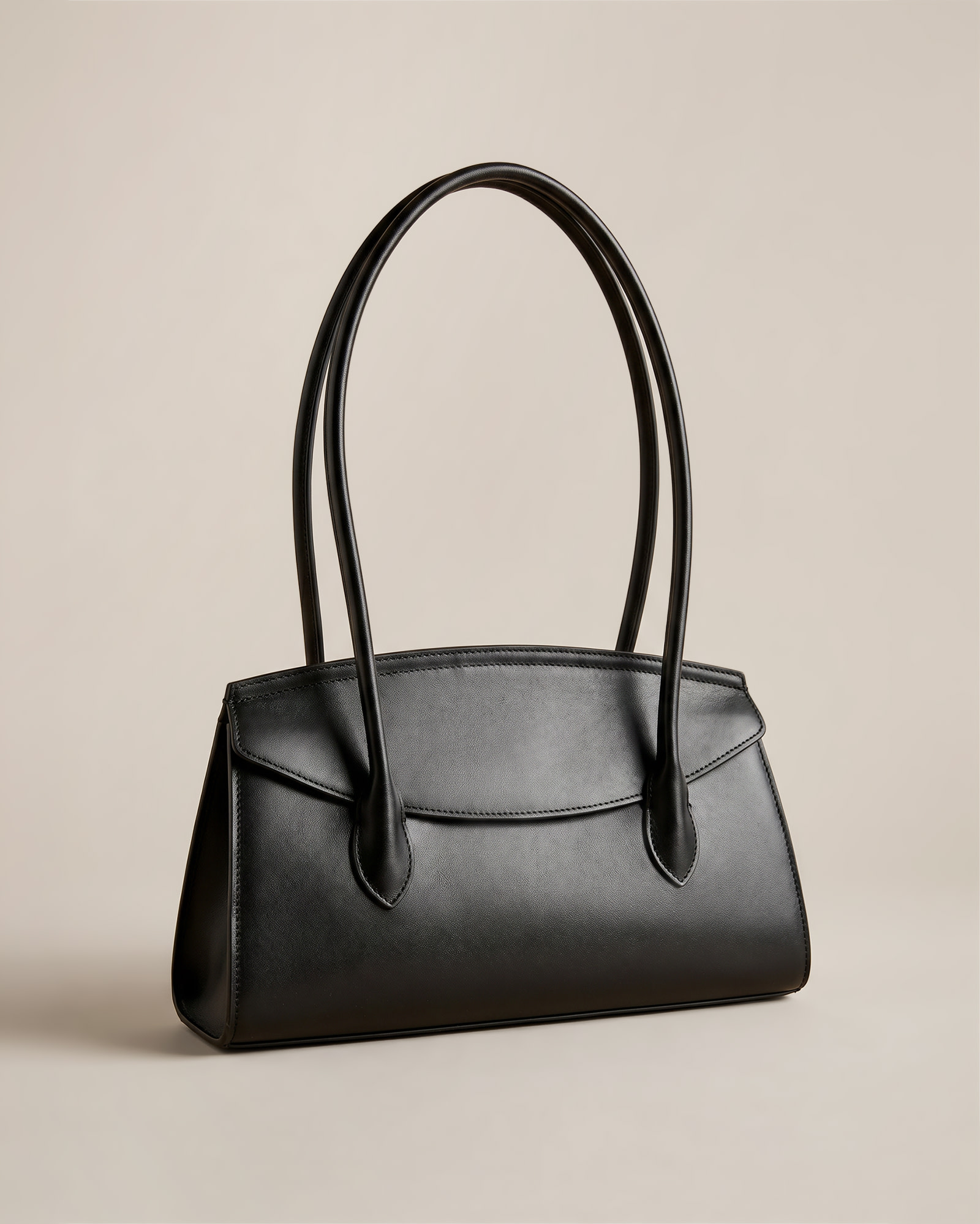 Italian Leather Double Strap Shoulder Bag