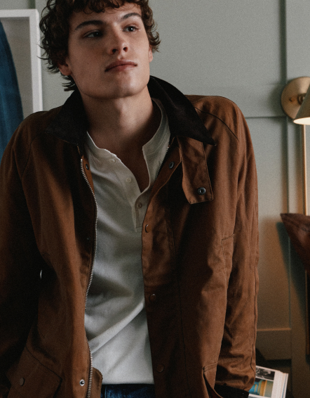 Desert Brown Organic Waxed Cotton Barn Jacket