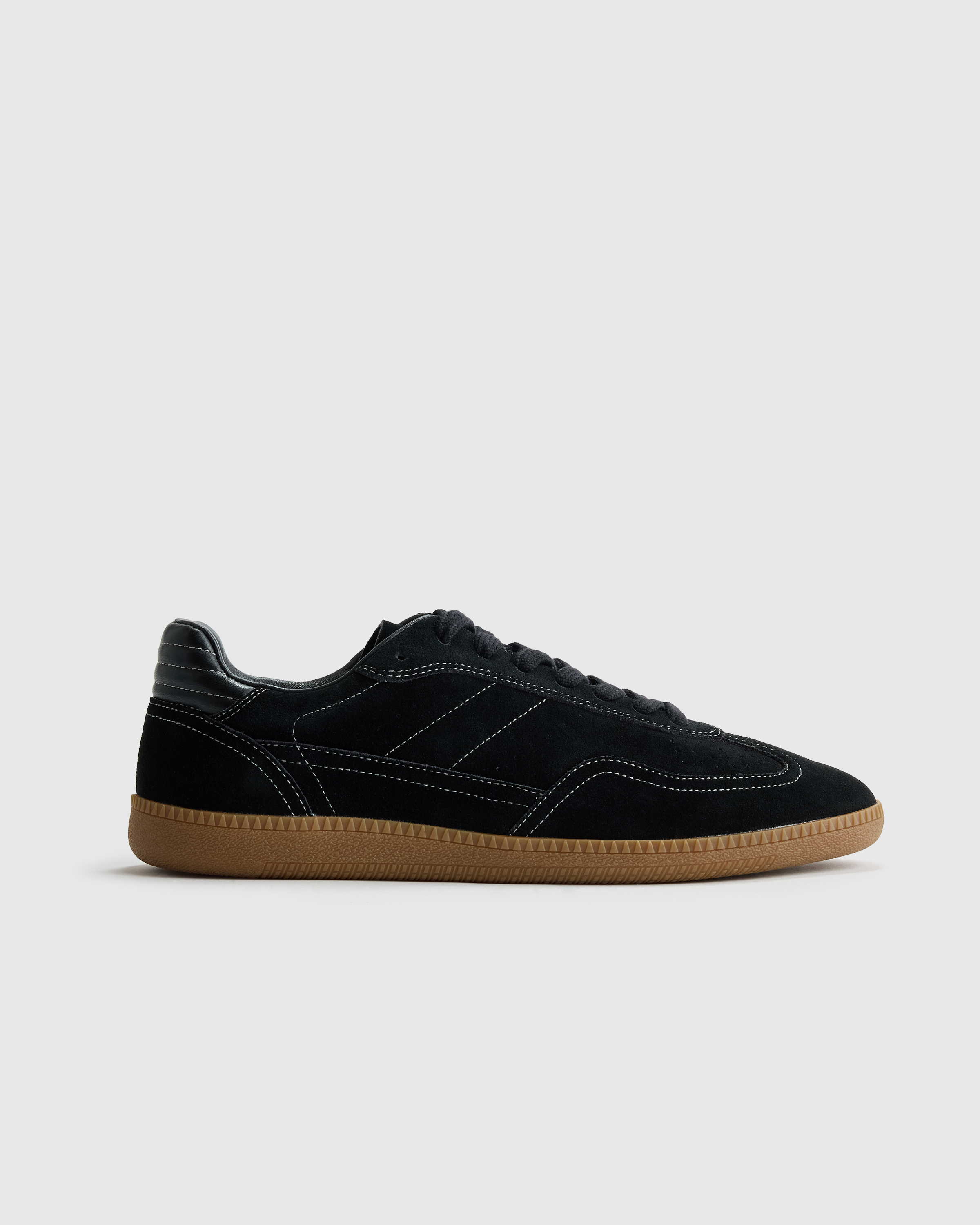 Black Italian Suede Gum Sole Sneaker
