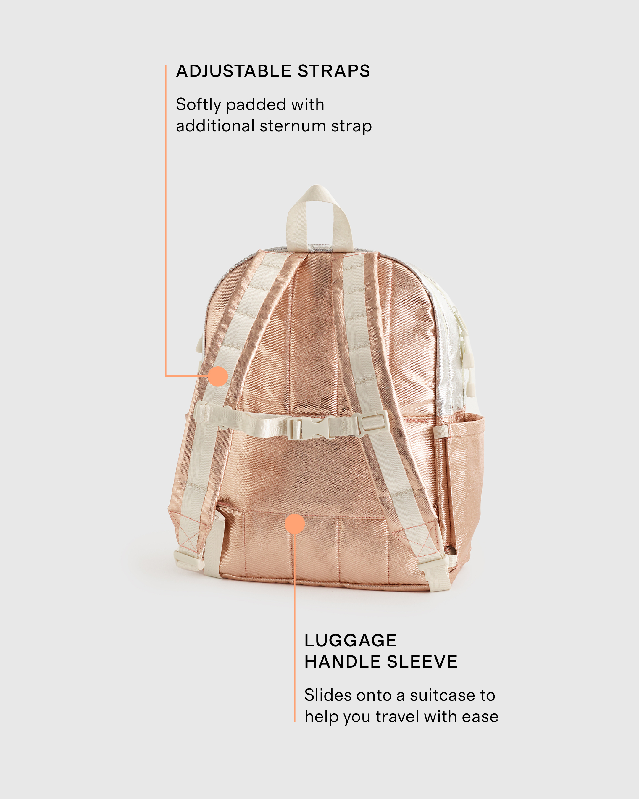 America & Beyong Rose Gold embellished drawstring backpack America & Beyond Embellished Tote with Accessories - QVC.com main image 3