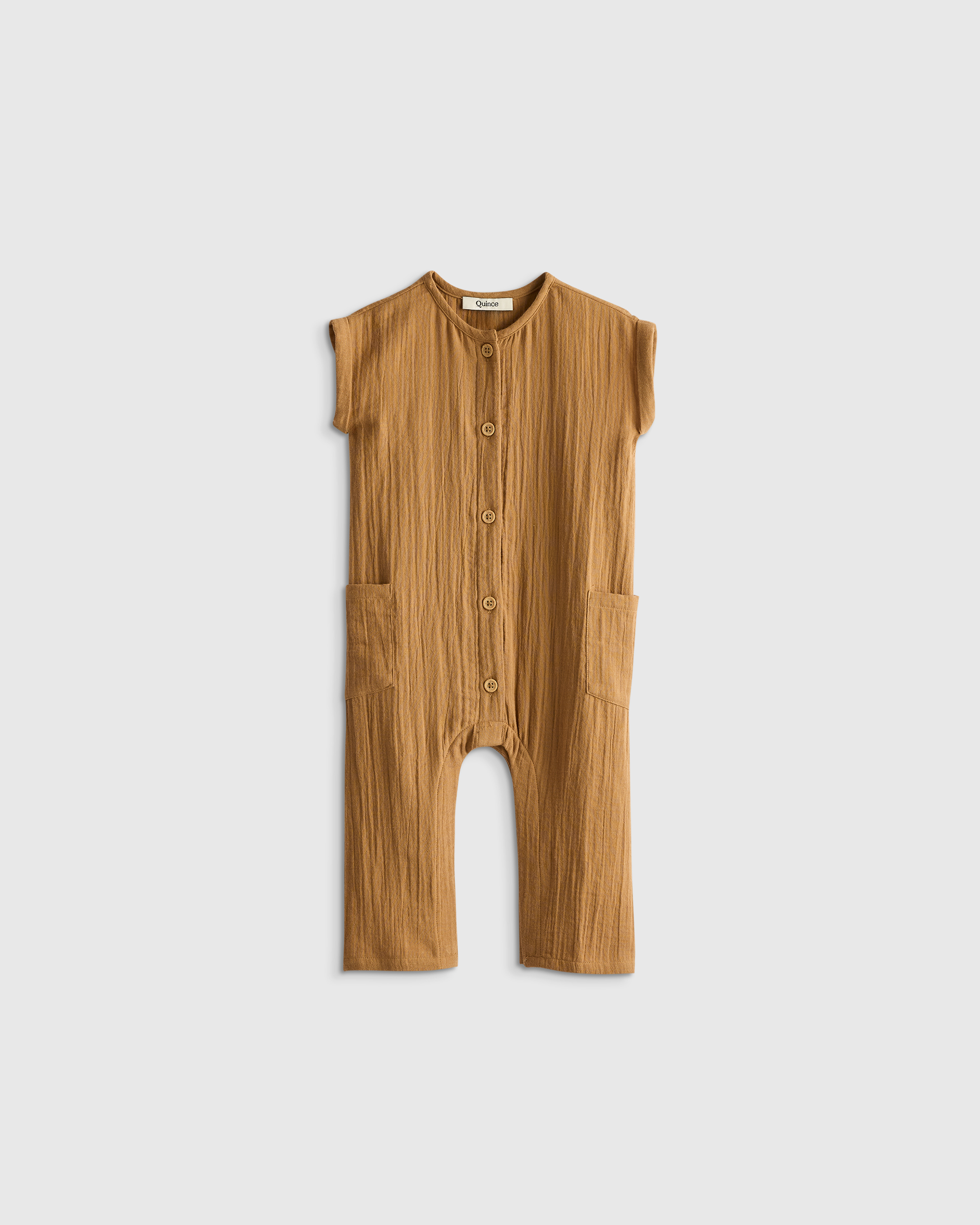 Toasted Coconut Organic Cotton Gauze Romper