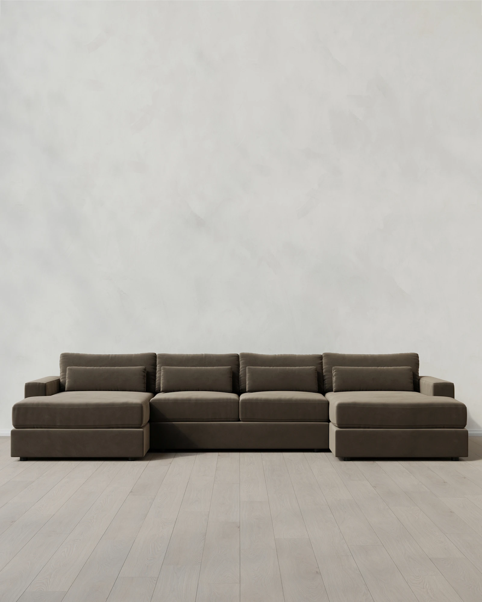 Ashford Deep Seat U Sectional in Performance Velvet