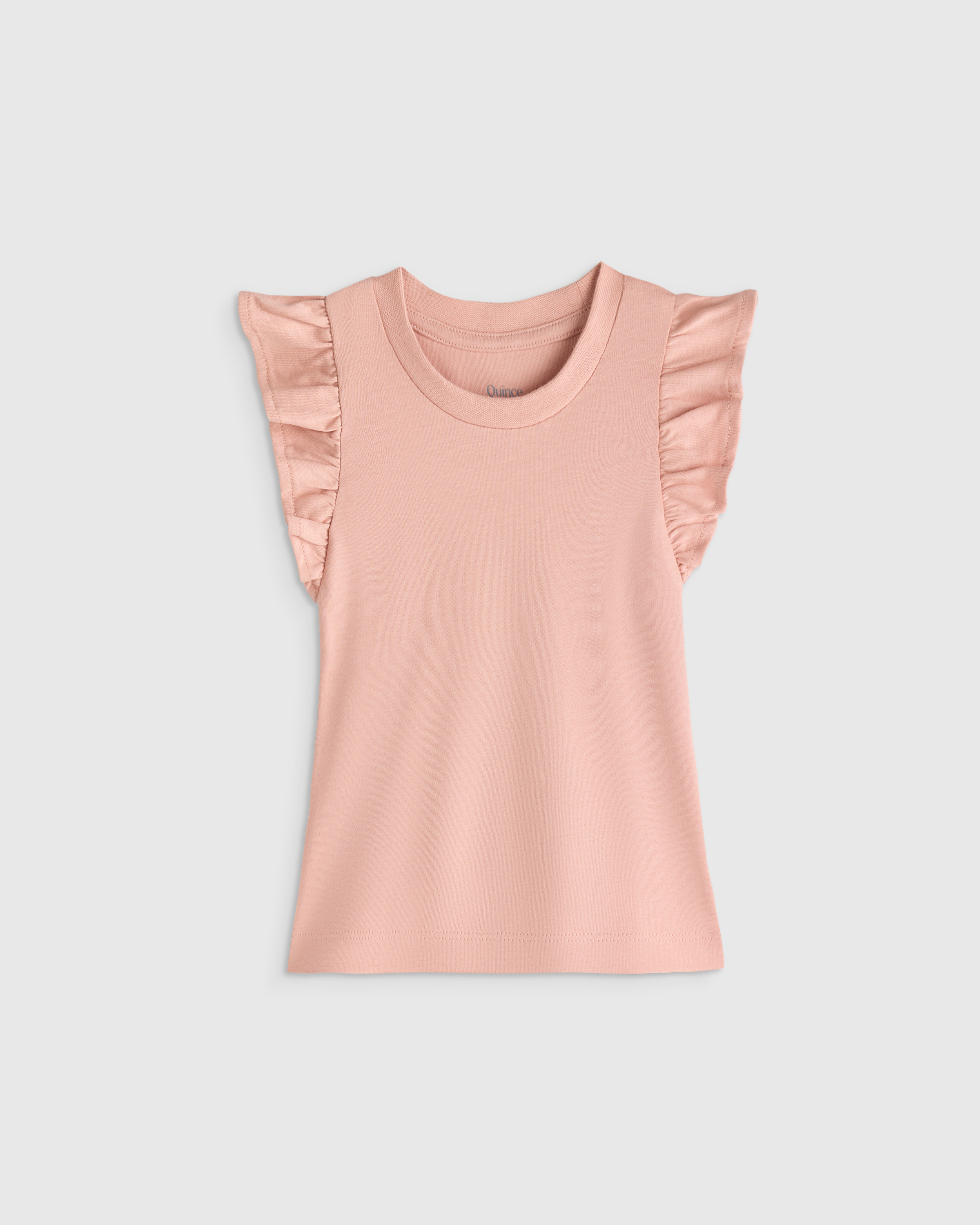 Pink Rose Ruffle Sleeve Organic Cotton Top