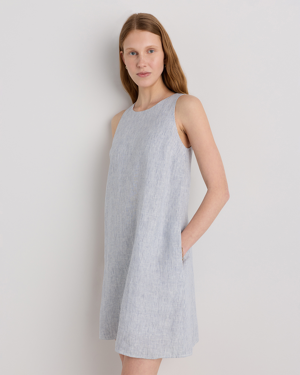 100% European Linen Tank Mini Dress