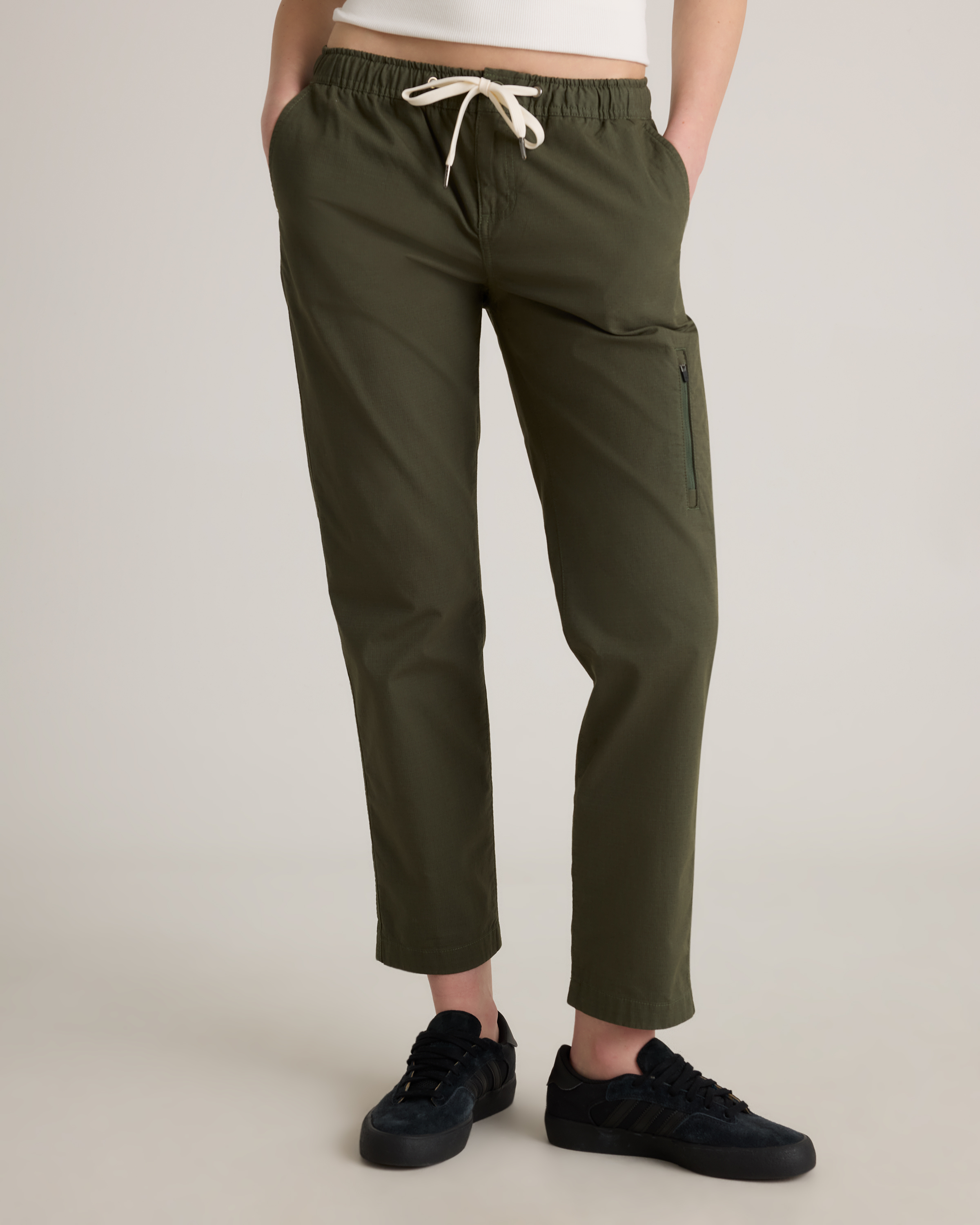 Organic Stretch Ripstop Straight Pants in Loden