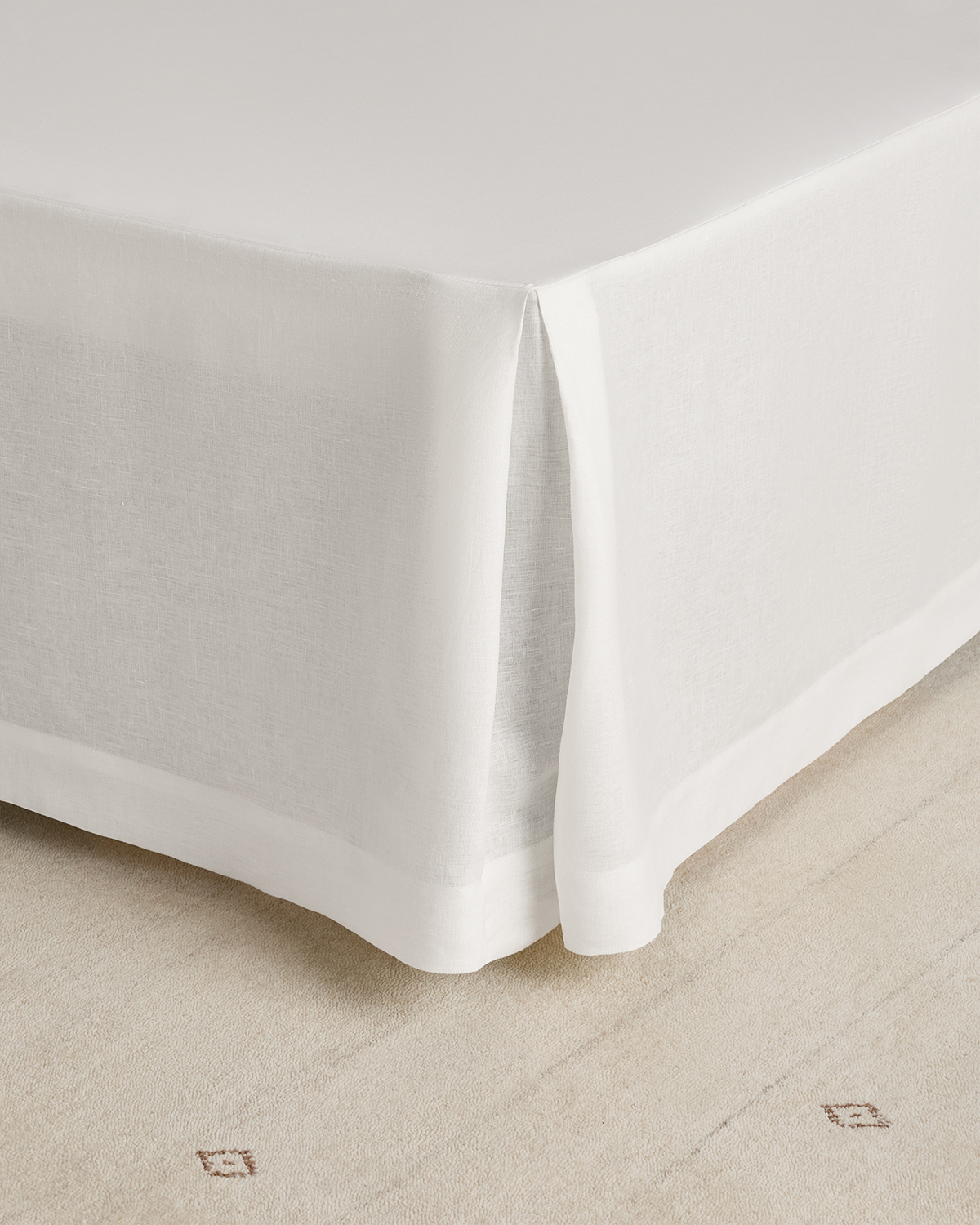 White European Linen Bed Skirt
