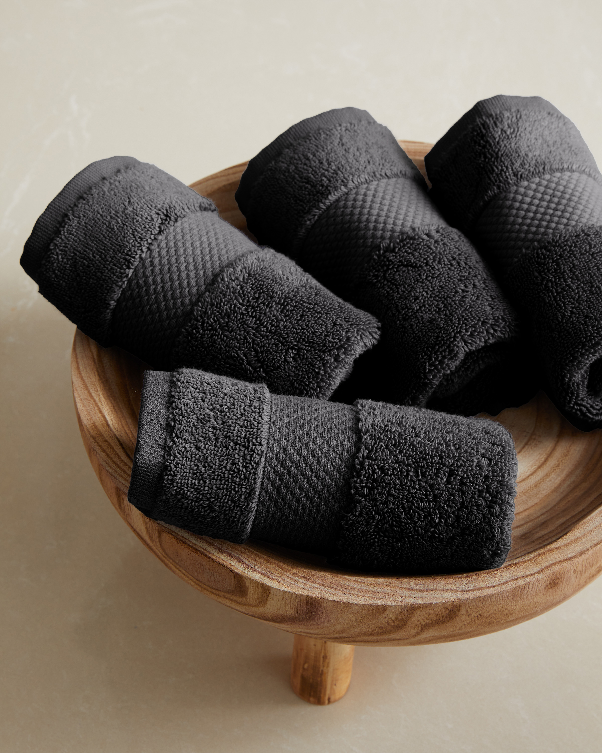 Turkish Ultra Plush Washcloth (Set of 4) - Charcoal