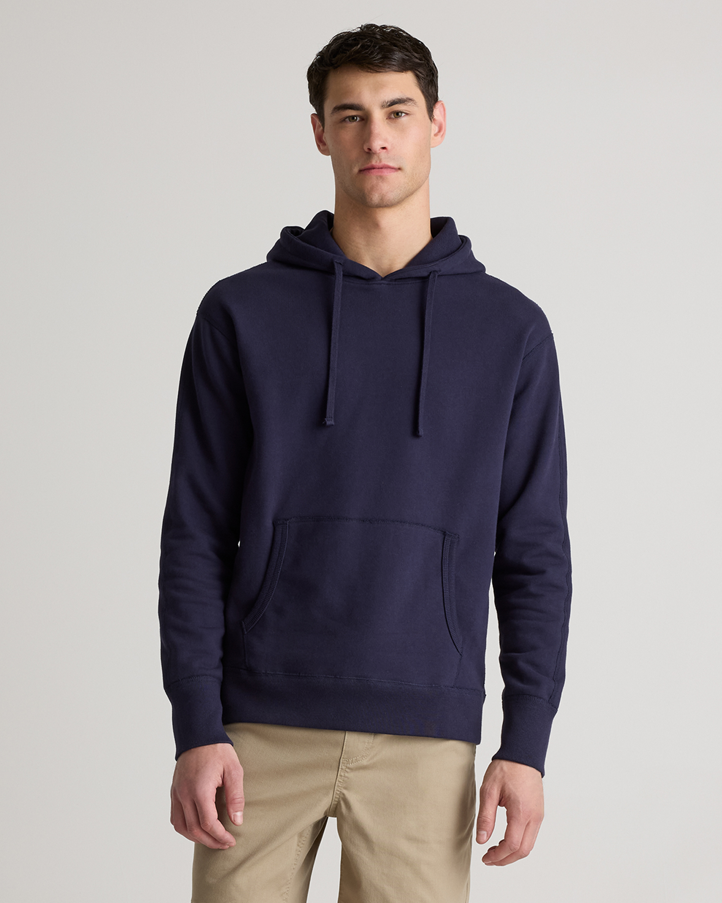 Deep Navy Organic Midweight French Terry Pullover Hoodie