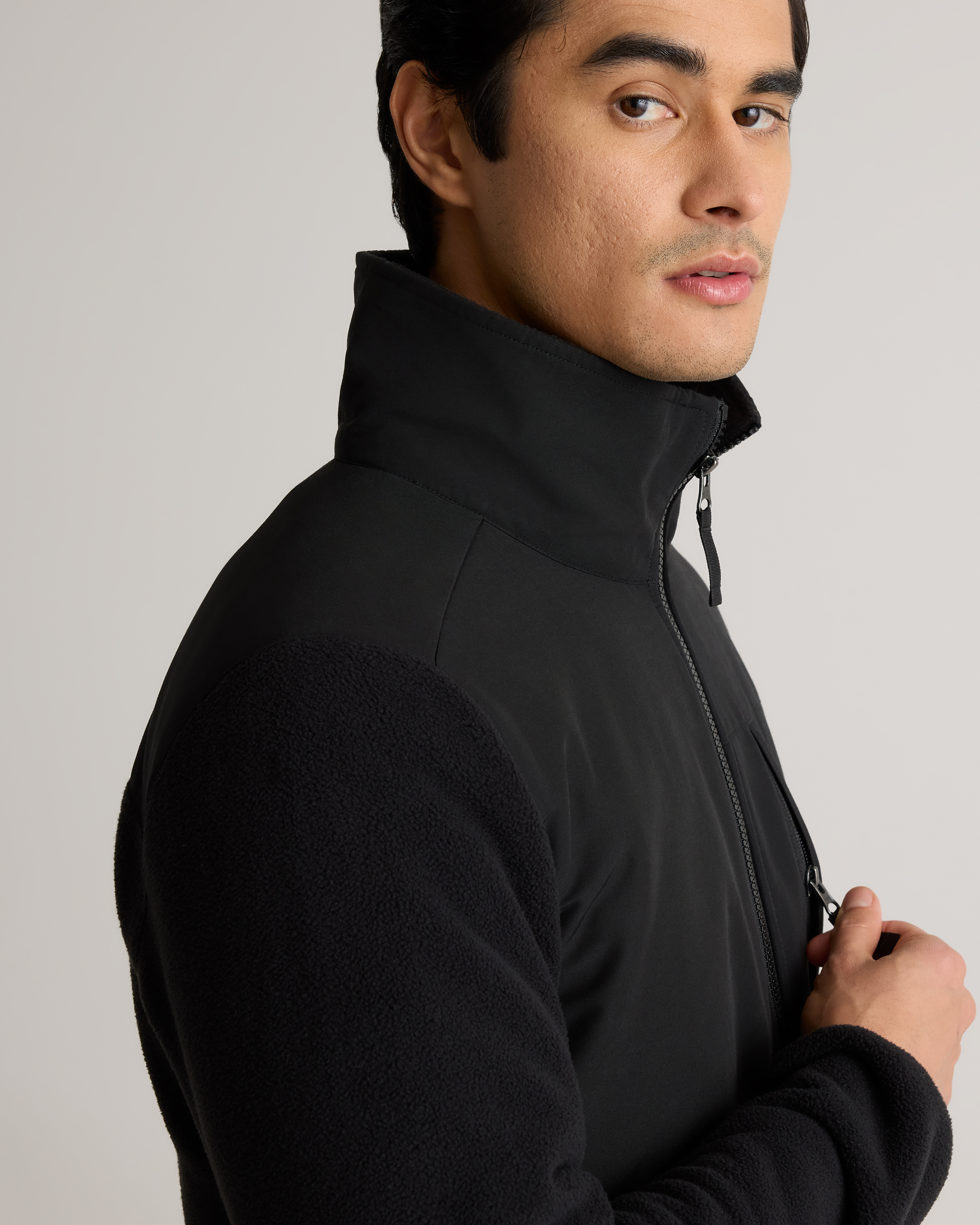 Polar Fleece Full-Zip Jacket in Bold Black