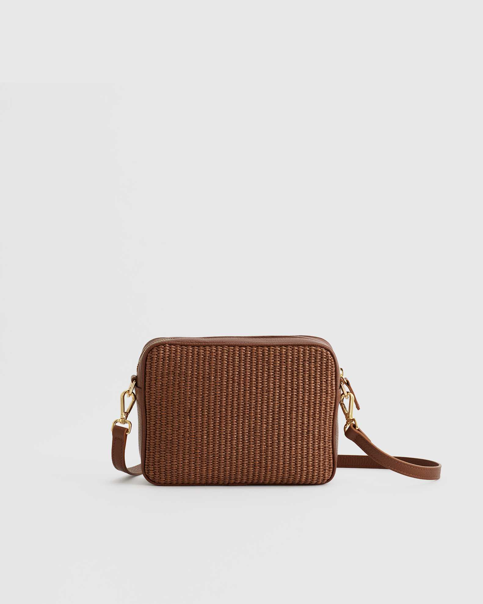 Italian Leather Raffia Crossbody1